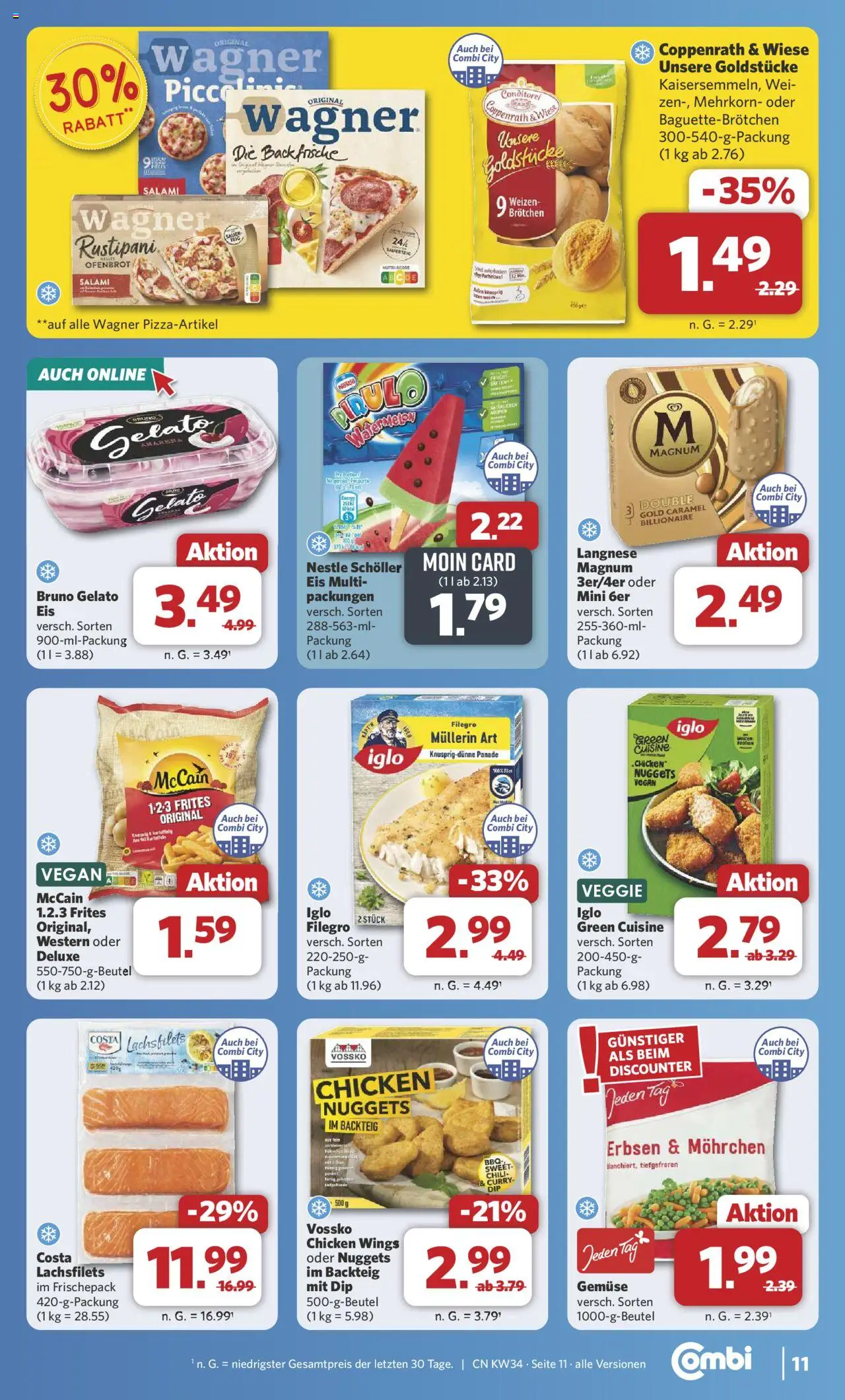 Combi Prospekt 	 - gültig ab dem 18.08.2025 | Seite: 12 | Produkte: Langnese, McCain, Salami, Eis