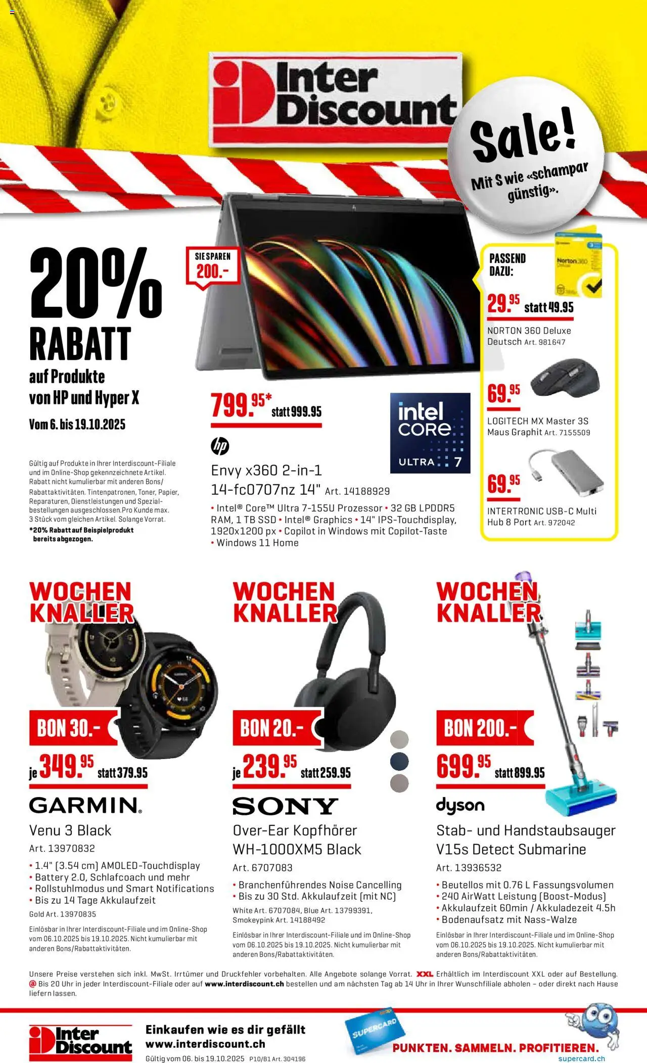 Interdiscount Aktionen – gültig ab 06.10.2025 | Seite: 20 | Produkte: Maus, Kopfhörer, HP, Sony