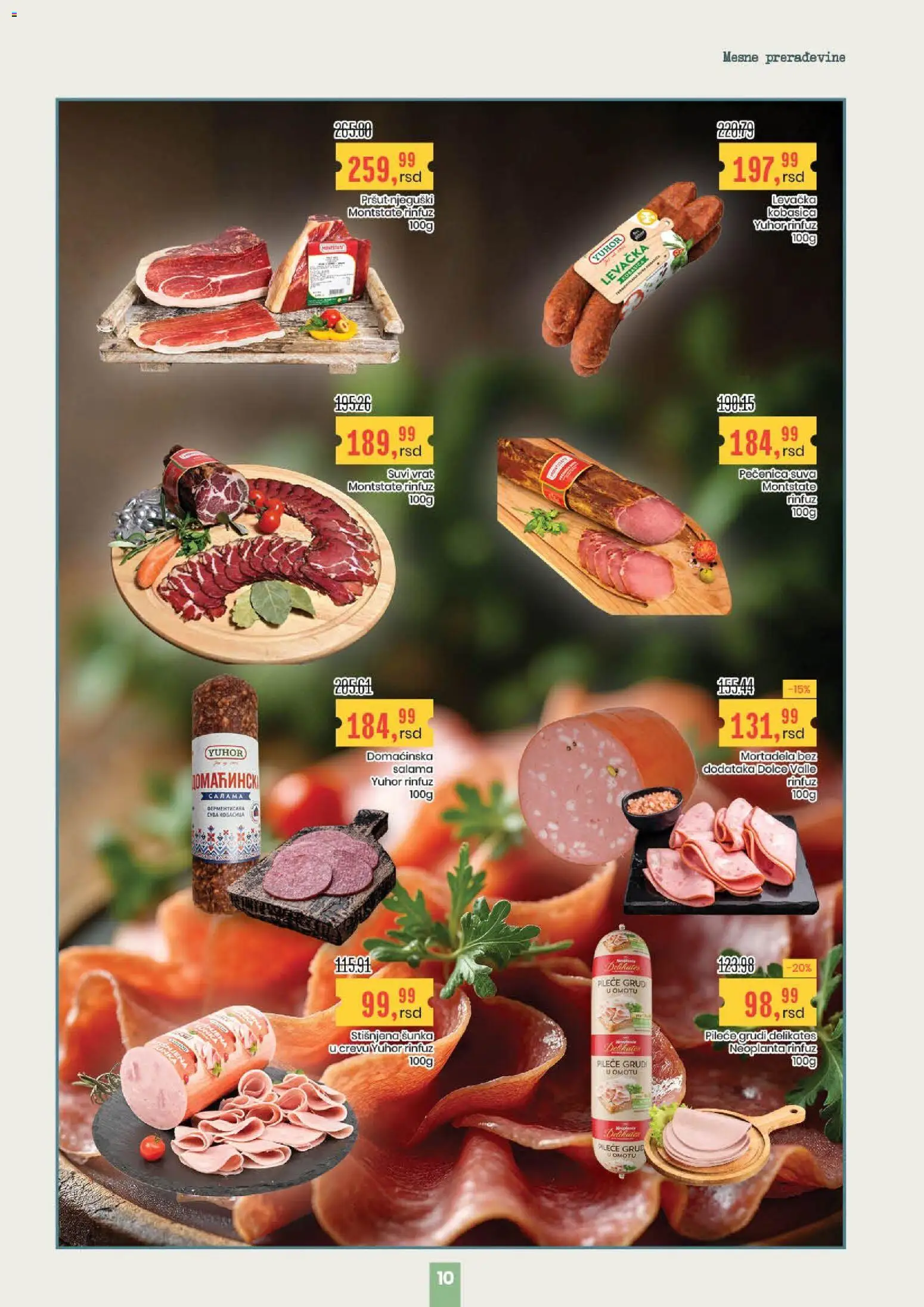 Aroma Market katalog - važi od 08.01.2026 | Strana: 10 | Proizvode: Mortadela, Salama, Šunka, Kobasica