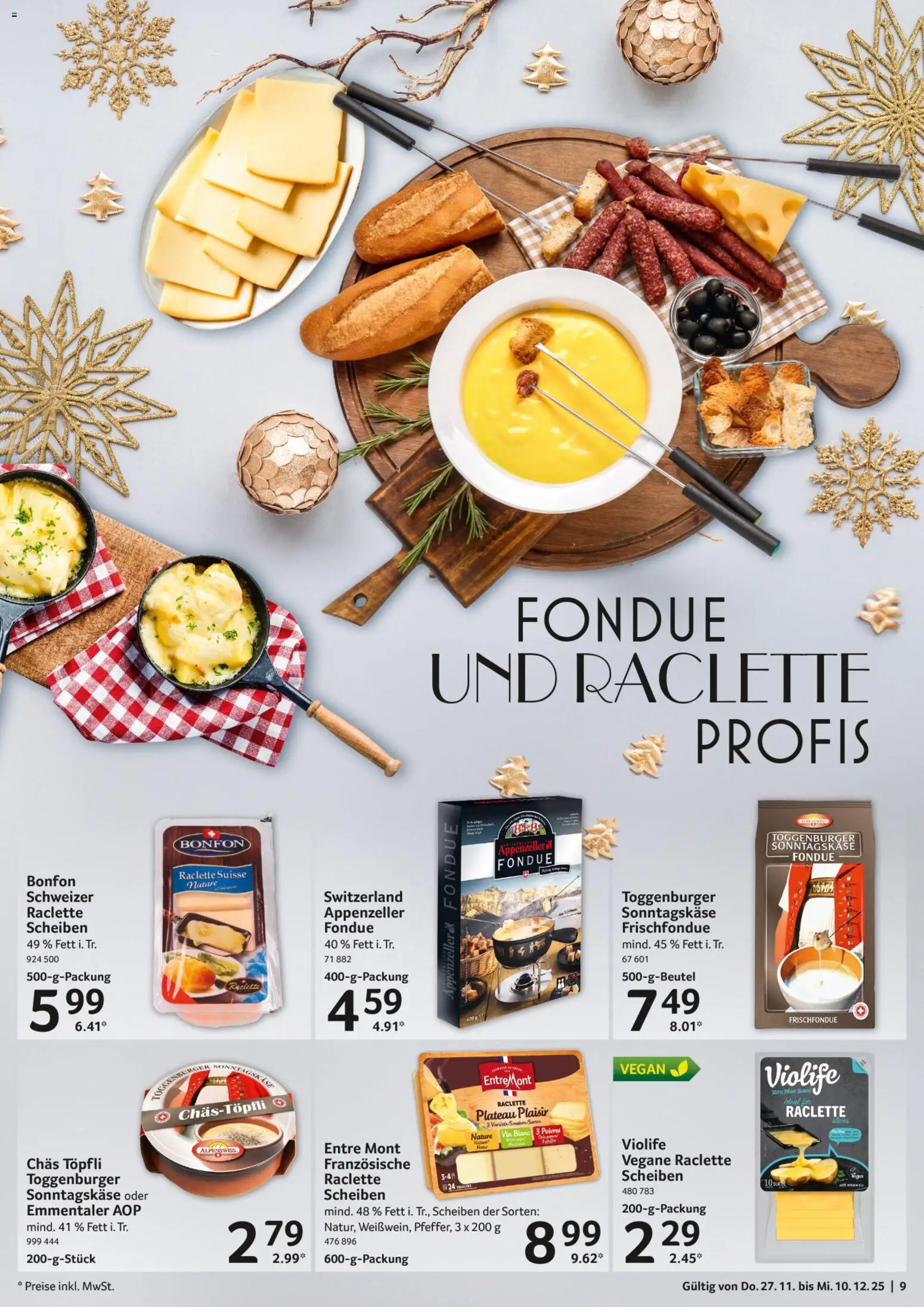 Selgros Prospekt 	 – gültig ab 27.11.2025 | Seite: 9 | Produkte: Raclette, Fondue