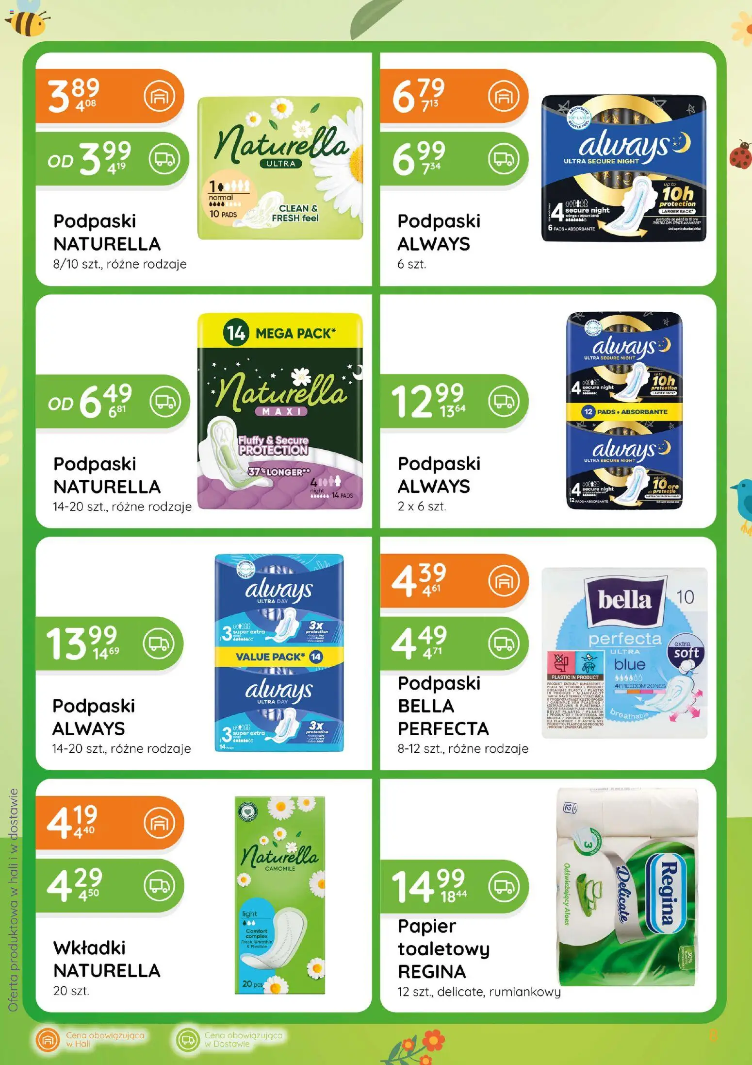 Eurocash gazetka - Katalog Chemiczny od 02.04.2026 | Strona: 8 | Produkty: Podpaski bella, Podpaski always, Aloes, Podpaski