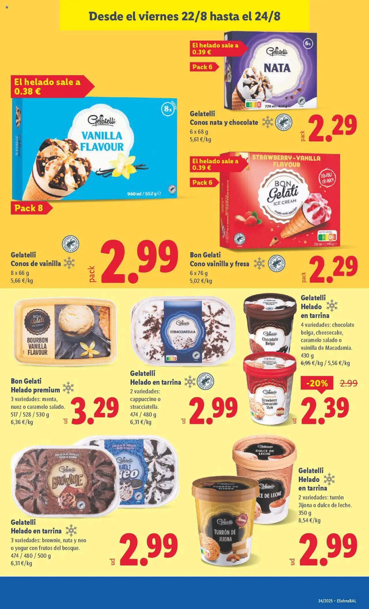 Lidl catálogo BCN │ válido desde el 18.08.2025 | Página: 29 | Productos: Leche, Yogur, Chocolate, Helado