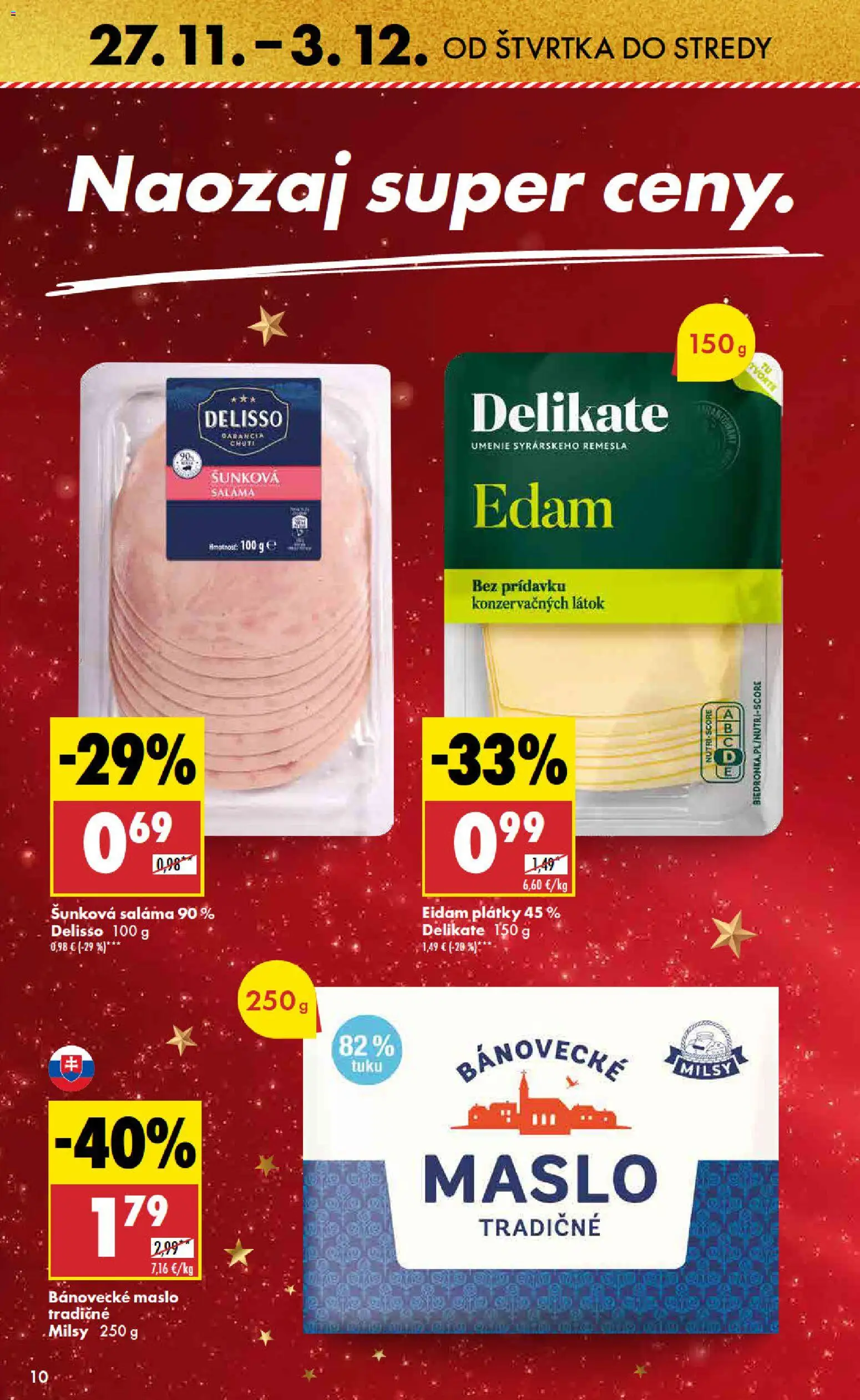 Nové Biedronka akcie – leták je platný od 27.11.2025 | Strana: 10 | Produkty: Maslo, Saláma, Eidam