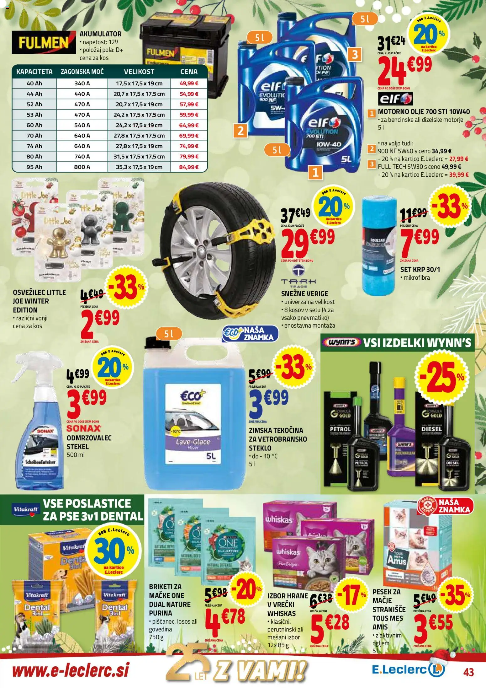 Novi E.leclerc katalog ponudbe – veljaven od 10.12.2025 | Stran: 43 | Izdelki: Losos, Stranisce, Akumulator, Olje