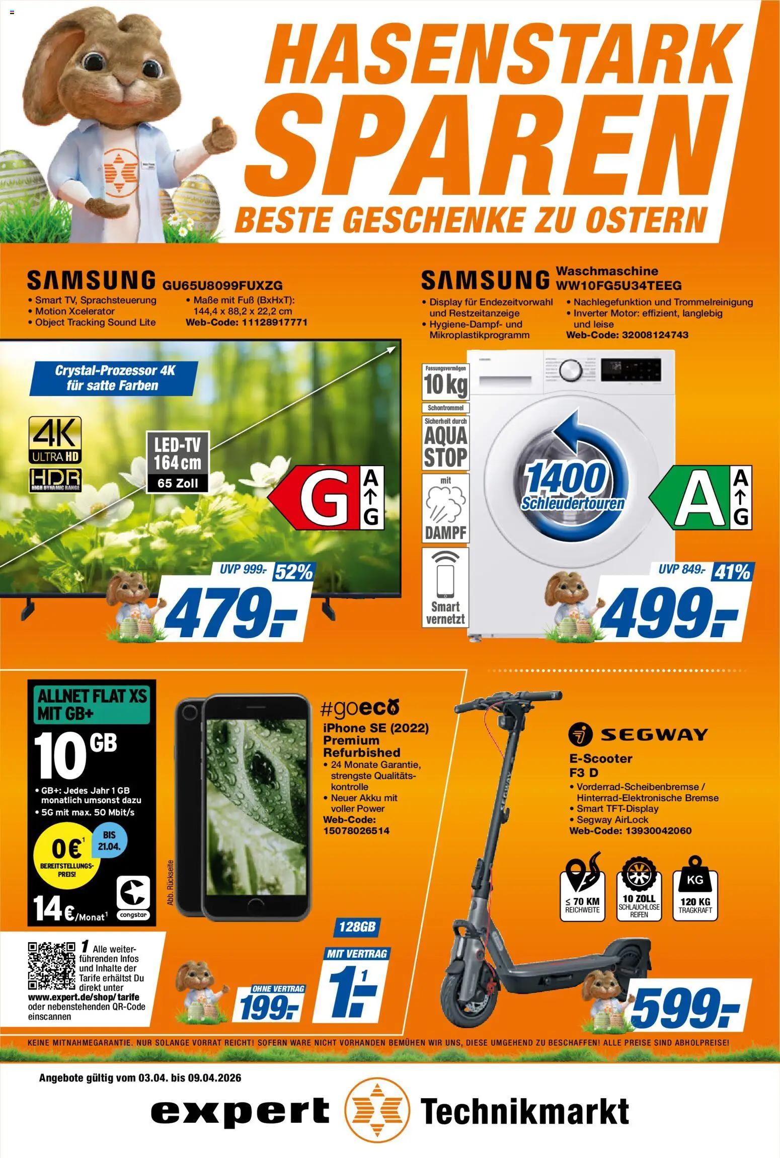 Expert Prospekt 	 – gültig ab 03.04.2026 | Seite: 1 | Produkte: Waschmaschine, Samsung, Iphone