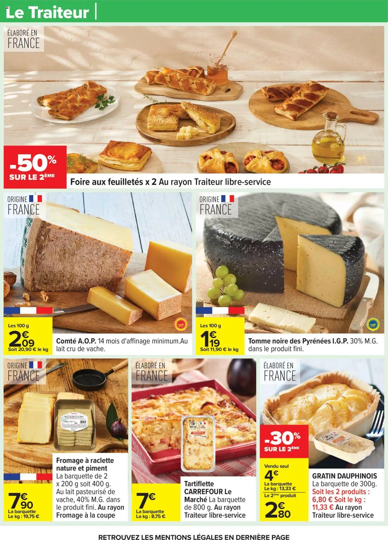 {H1} | Page: 19 | Produits: Fromage à raclette, Piment, Lait, Fromage