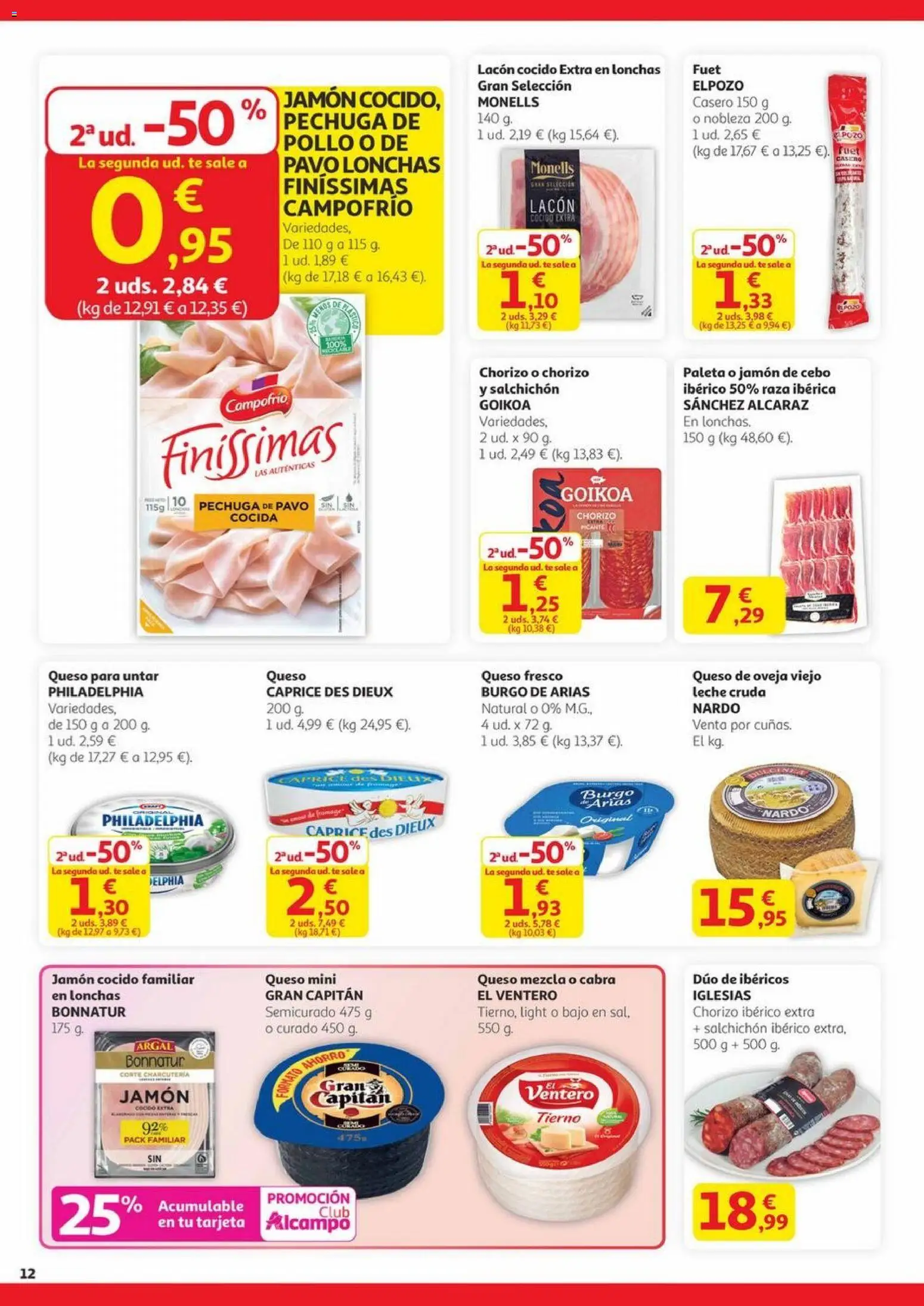 Alcampo - Canarias │ válido desde el 20.11.2025 | Página: 12 | Productos: Queso, Jamón cocido, Té, Queso para untar