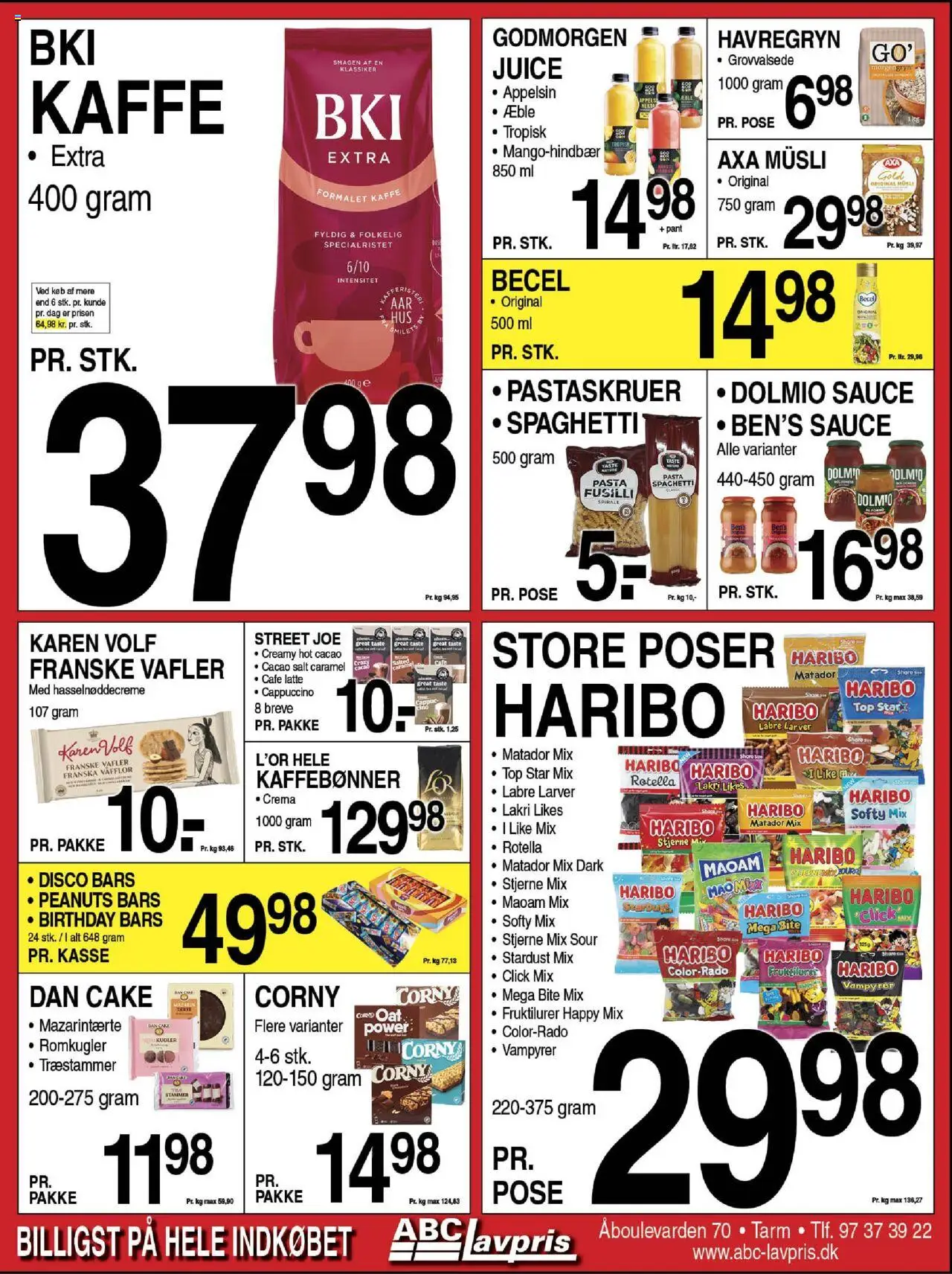 Abc Lavpris tilbudsavis – gyldig fra 15.10.2025 | Side: 5 | Produkter: Spaghetti, Pasta, Romkugler, Vafler