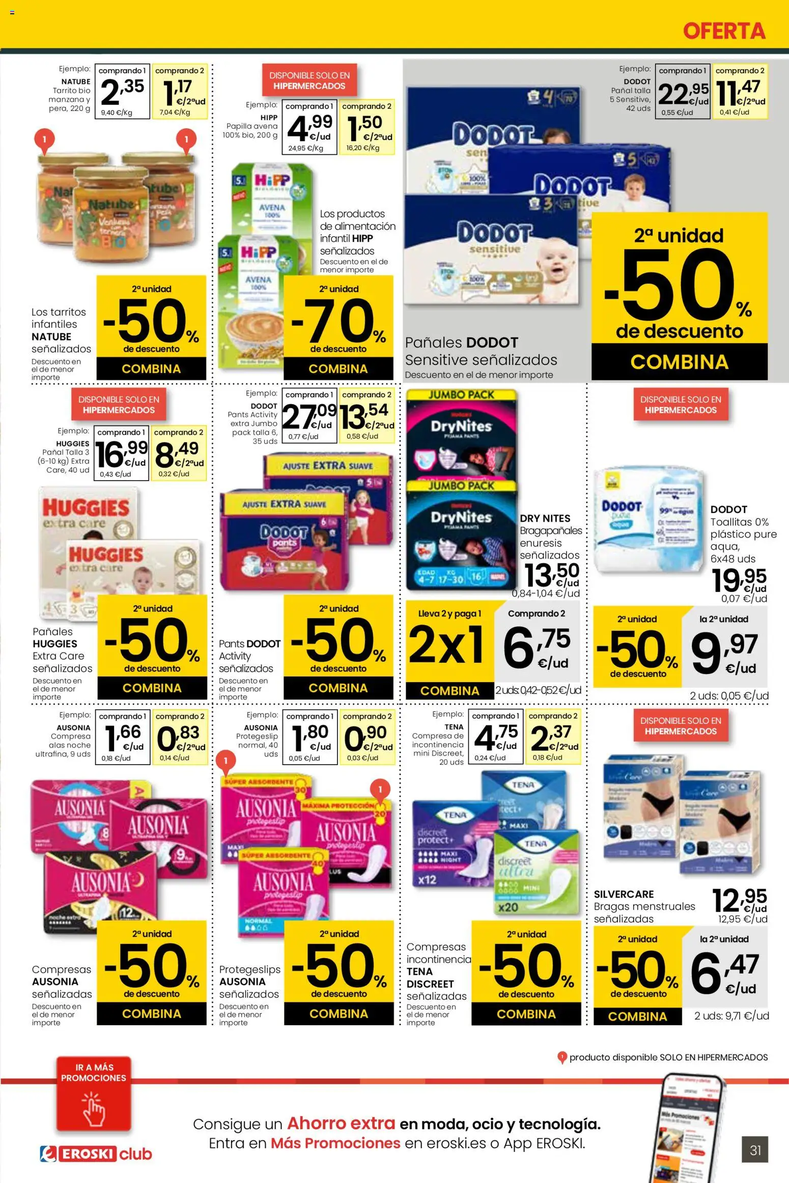 Eroski - Más de 2000 productos siempre a buen precio │ válido desde el 15.01.2026 | Página: 31 | Productos: Bragas, Manzana, Γλυφιτζούρι