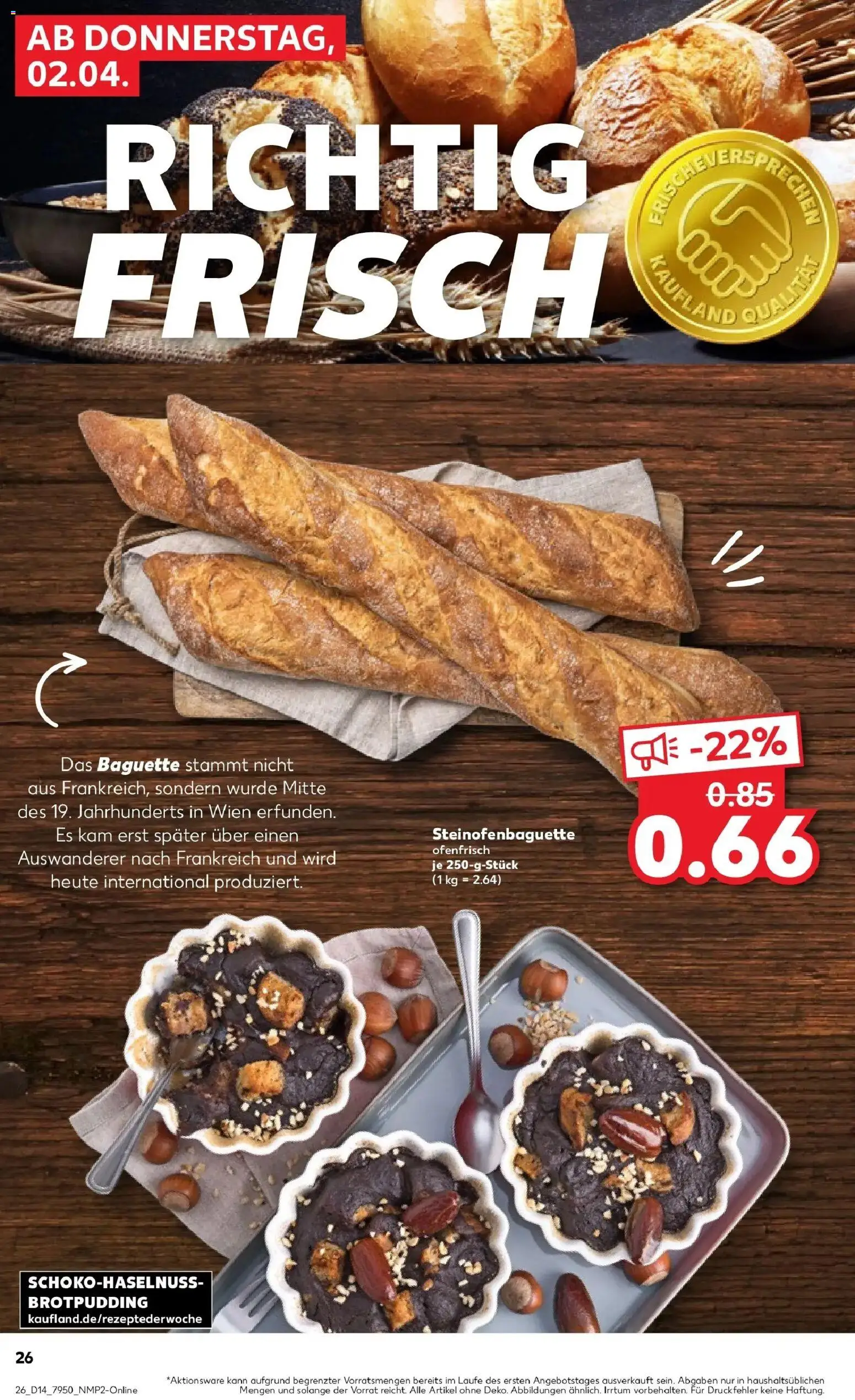 Kaufland Prospekt Braunschweig	 – gültig ab 30.03.2026 | Seite: 40 | Produkte: Baguette, Pudding