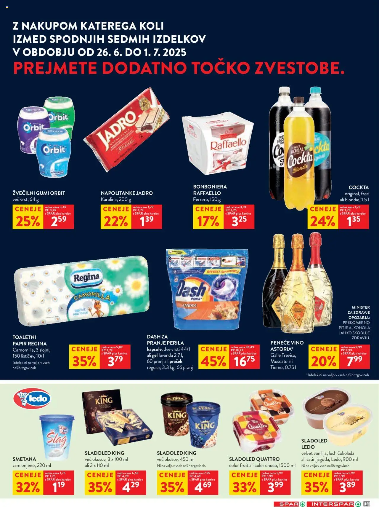 Spar katalog 26/25 │ velja od 26.06.2025 | Stran: 8 | Izdelki: Napolitanke, Bonboniera, Vino, Smetana