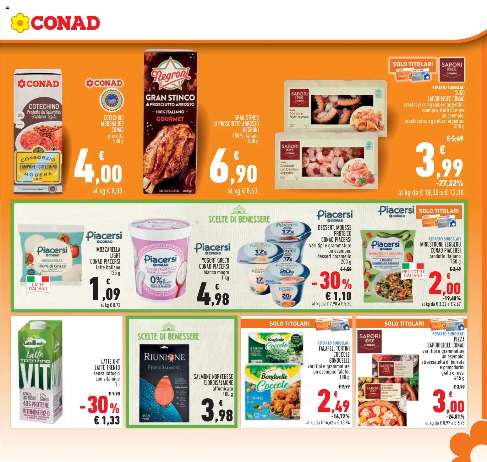 Volantino Conad del 20.11.2025 | Pagina: 15 | Prodotti: Gamberi, Latte, Prosciutto, Sugo