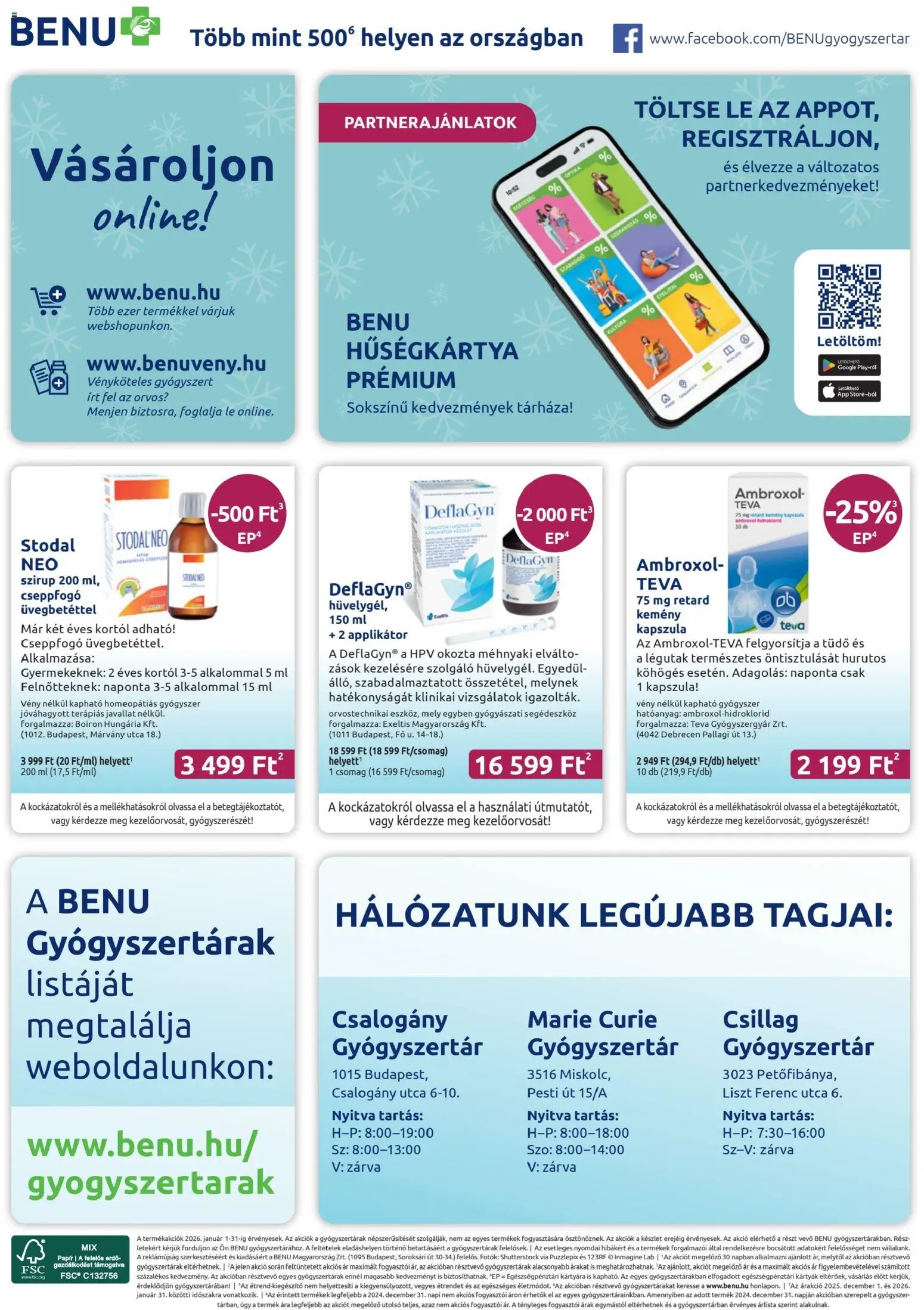 BENU Gyógyszertárak akciós ujság - amely érvényes a következő dátumtól: 01.01.2026 | Oldal: 28 | Termékek: Applikátor