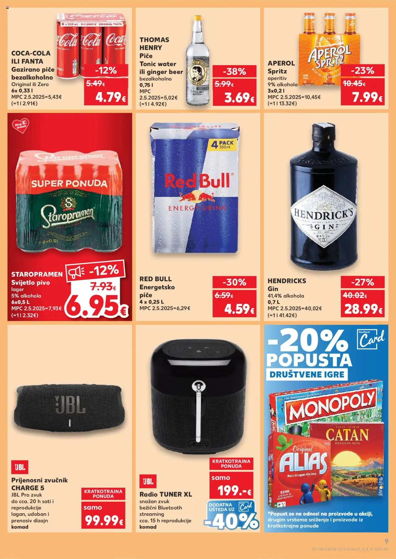 Kaufland katalog | vrijedi od 17.09.2025 | Stranica: 9 | Proizvodi: Aperol spritz, Društvene igre, Aperol, Tonic