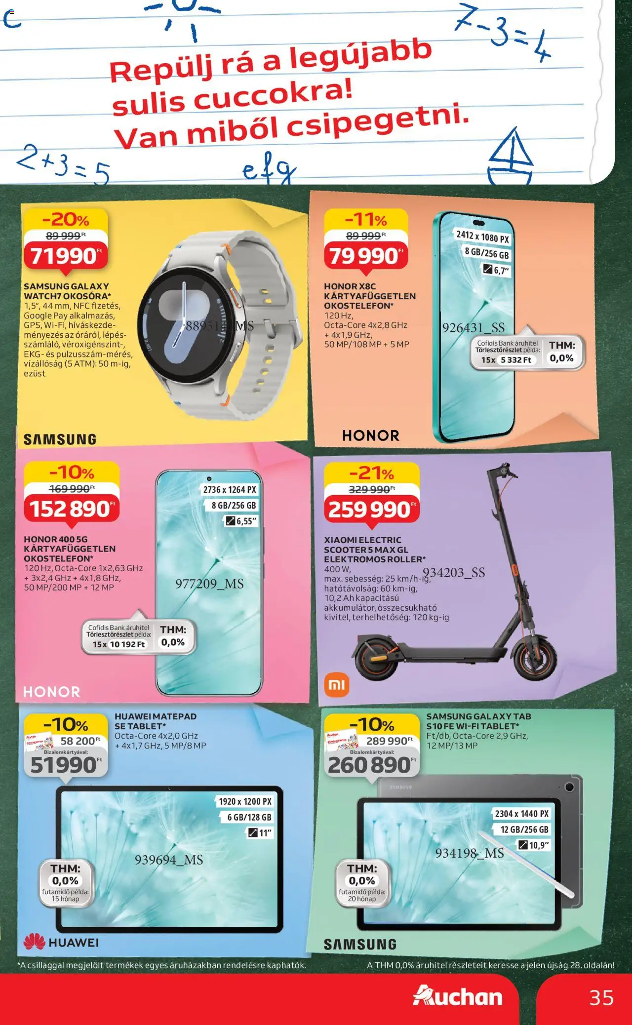 Auchan akciós ujság - amely érvényes a következő dátumtól: 07.08.2025 | Oldal: 35 | Termékek: Xiaomi, Samsung
