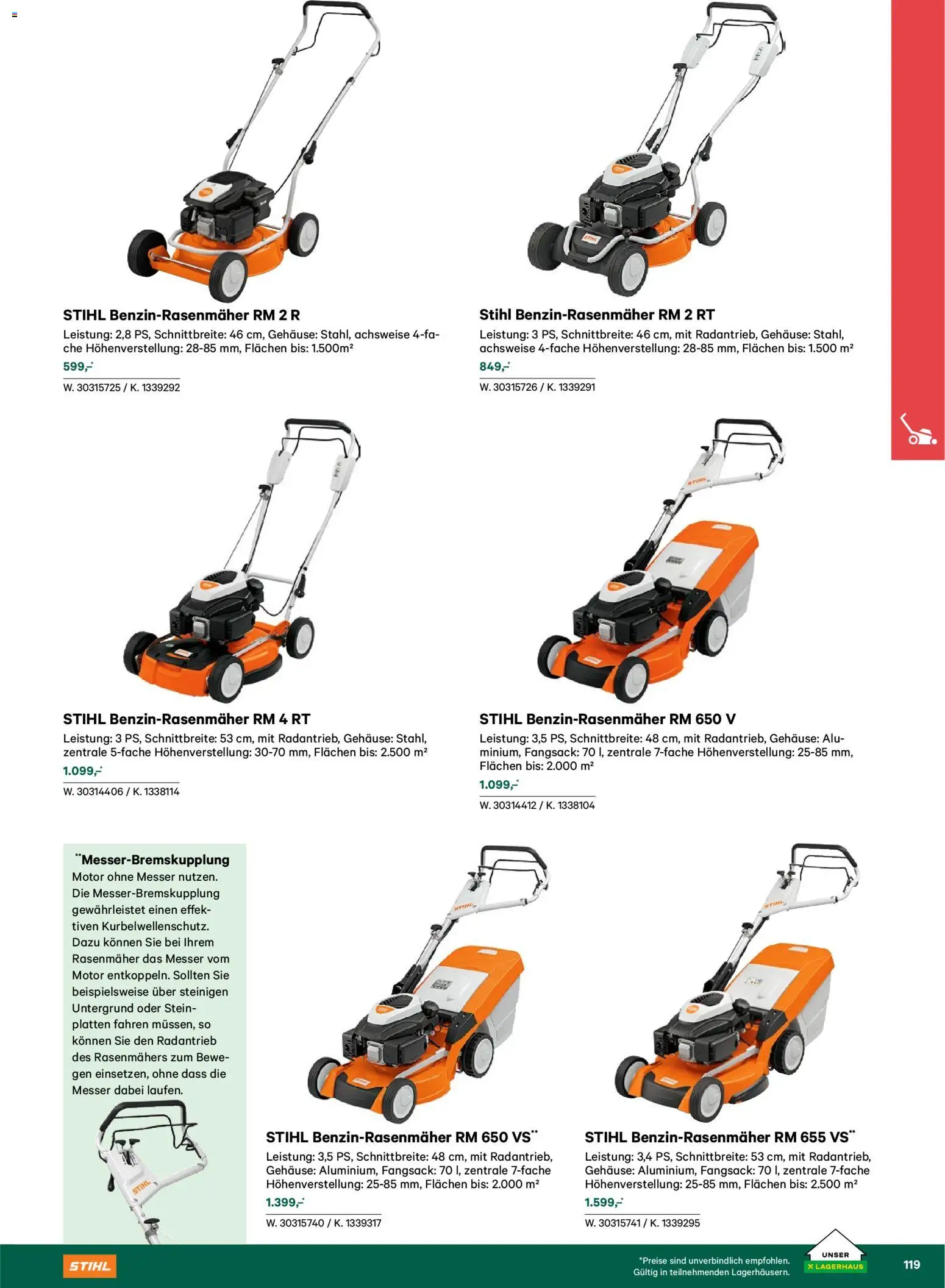 Lagerhaus  Garten und Freizeit Katalog 2026 gültig ab 22.02.2026 | Seite: 119 | Produkte: Rasenmäher