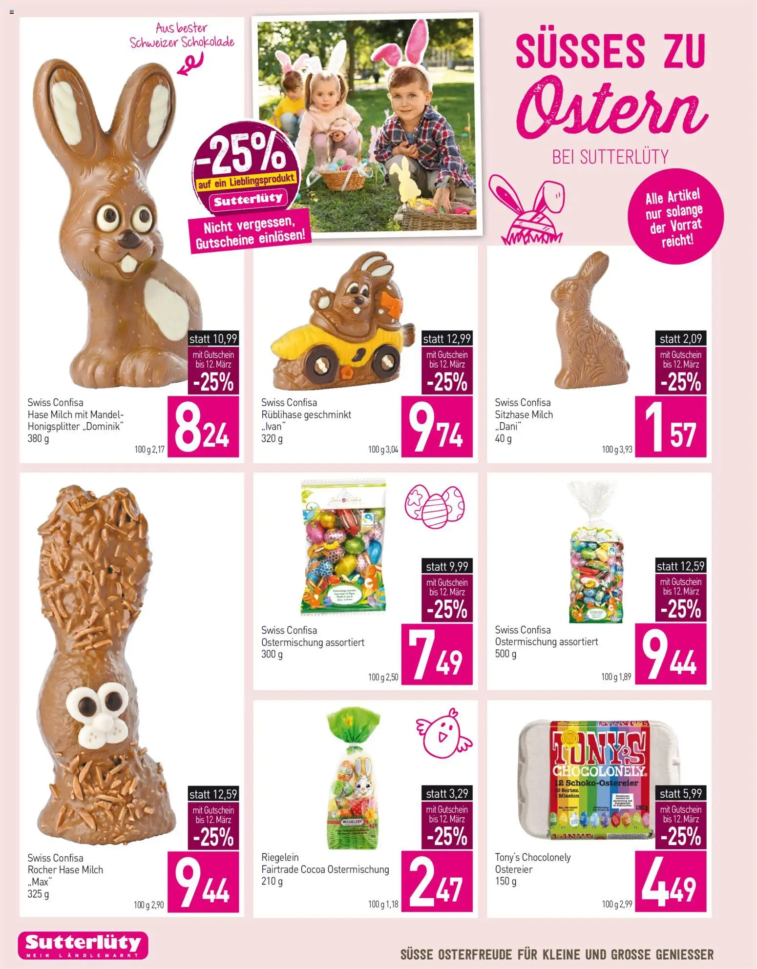 Sutterlüty Flugblatt gültig ab 05.03.2026 | Seite: 12 | Produkte: Milch, Schokolade