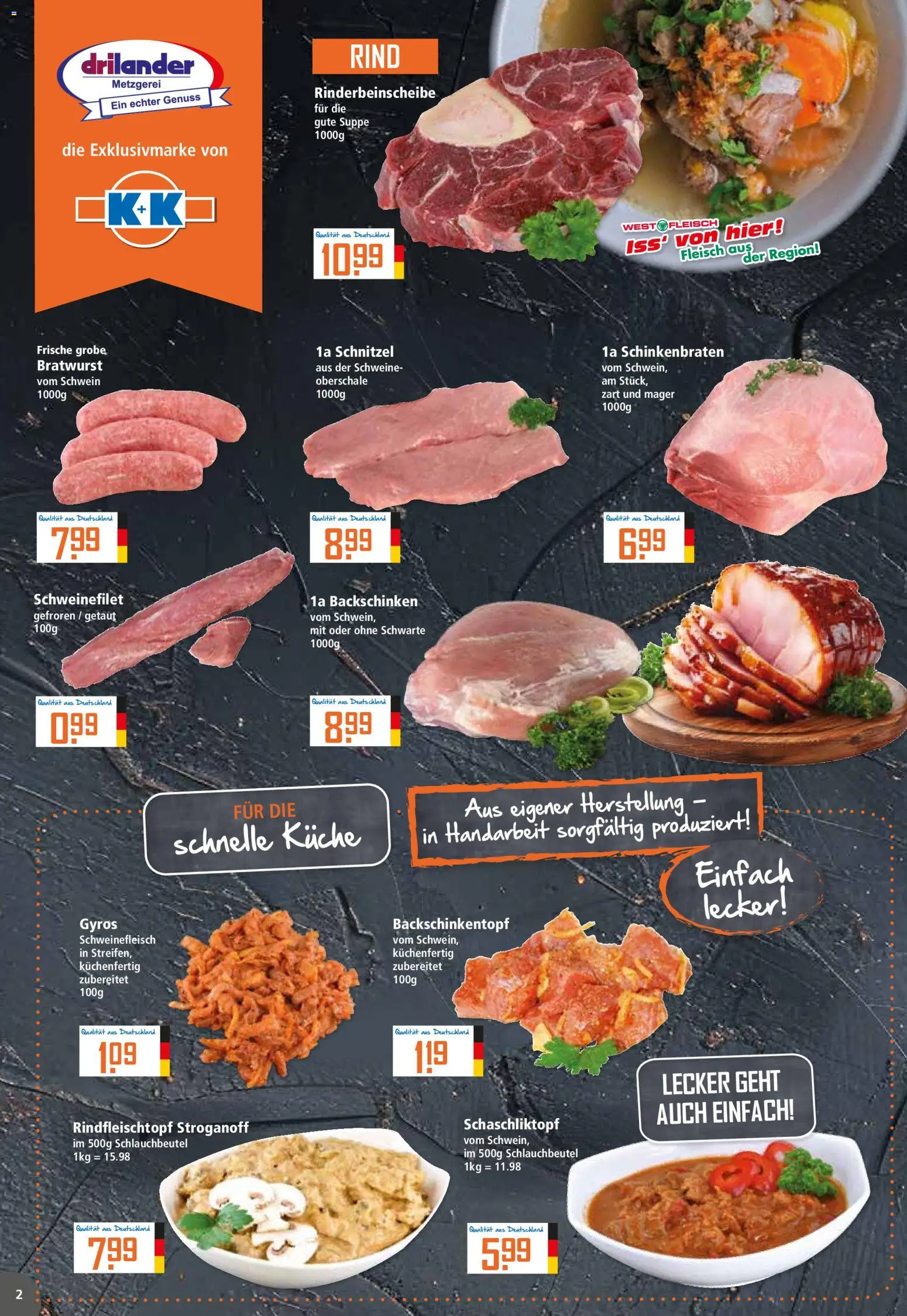 Klaas & Kock Prospekt 	 – gültig ab 09.03.2026 | Seite: 2 | Produkte: Küche, Schweinefilet, Gyros, Fleisch