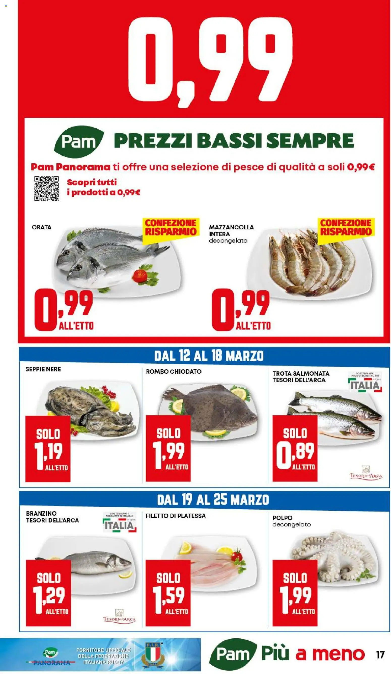Volantino PAM del 12.03.2026 | Pagina: 17 | Prodotti: Pesce, Trota, Branzino, Orata