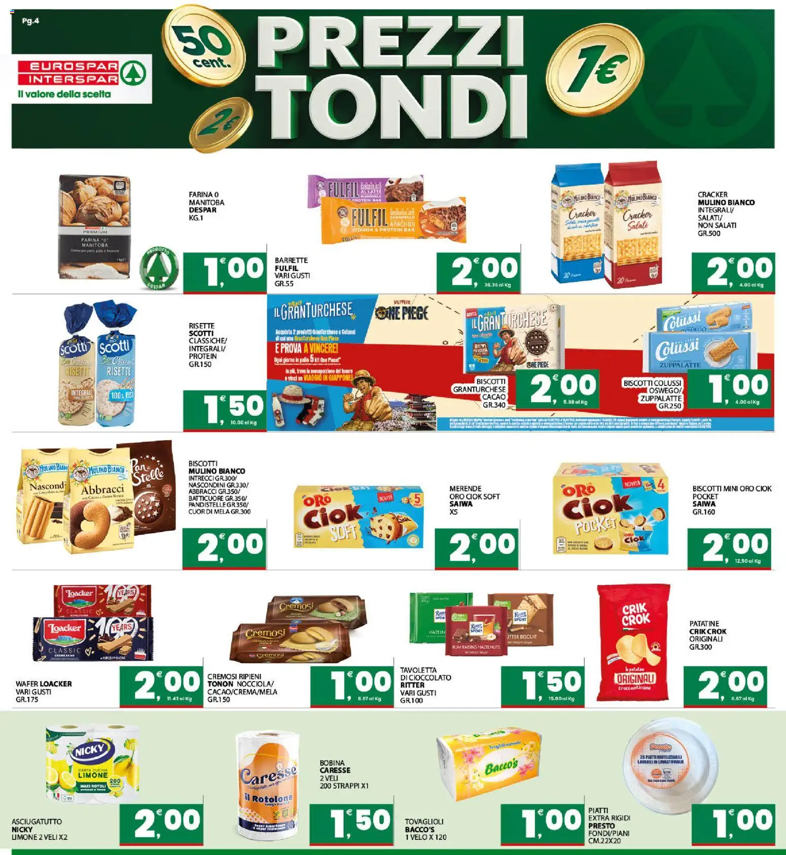 Volantino Eurospar del 07.04.2026 | Pagina: 4 | Prodotti: Cioccolato, Rum, Arachidi, Asciugatutto