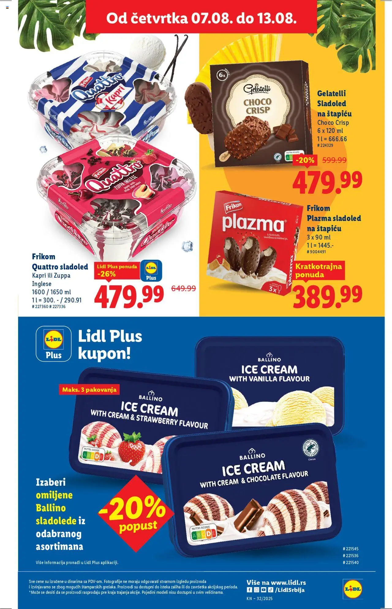 Lidl katalog - važi od 07.08.2025 | Strana: 29 | Proizvode: Sladoled, Plazma