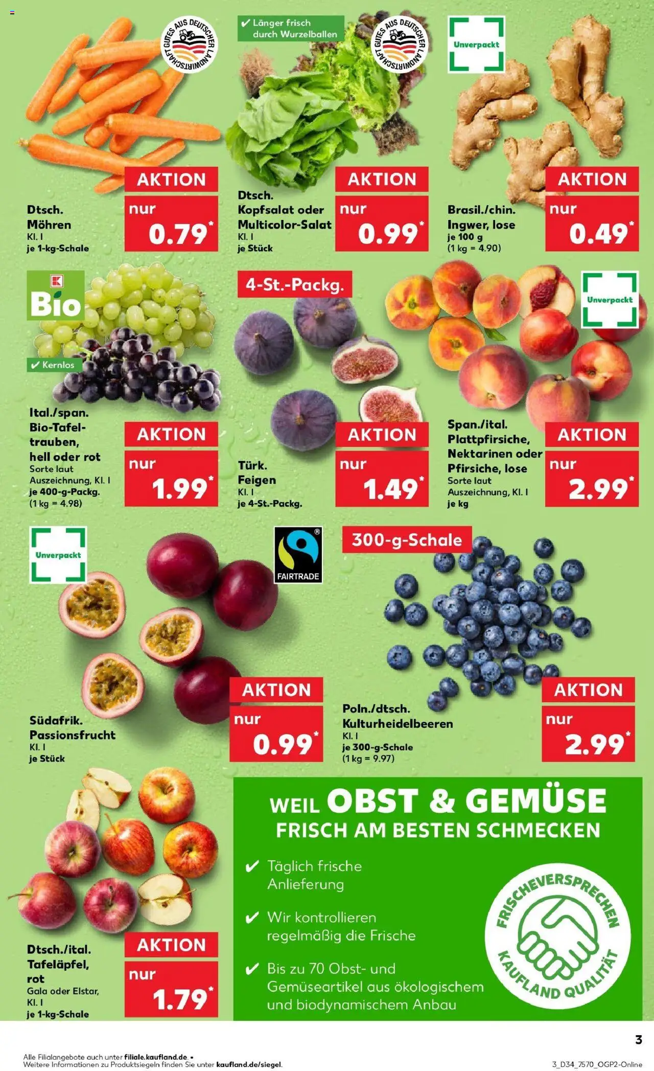 Kaufland prospekt Bergisch Gladbach	 - gültig ab dem 21.08.2025 | Seite: 3 | Produkte: Nektarinen, Mohren, Gemüse, Obst