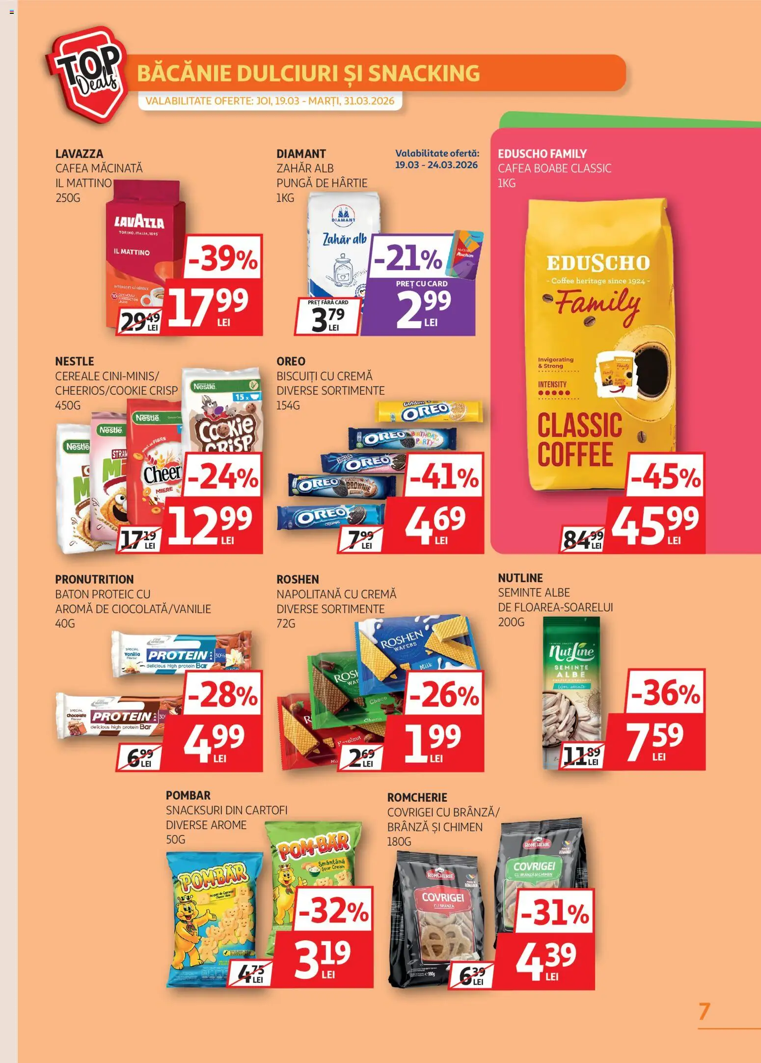 Noul catalog Auchan – valabil de la 19.03.2026 | Pagină: 7 | Produse: Semințe, Covrigei, Cremă, Smântână