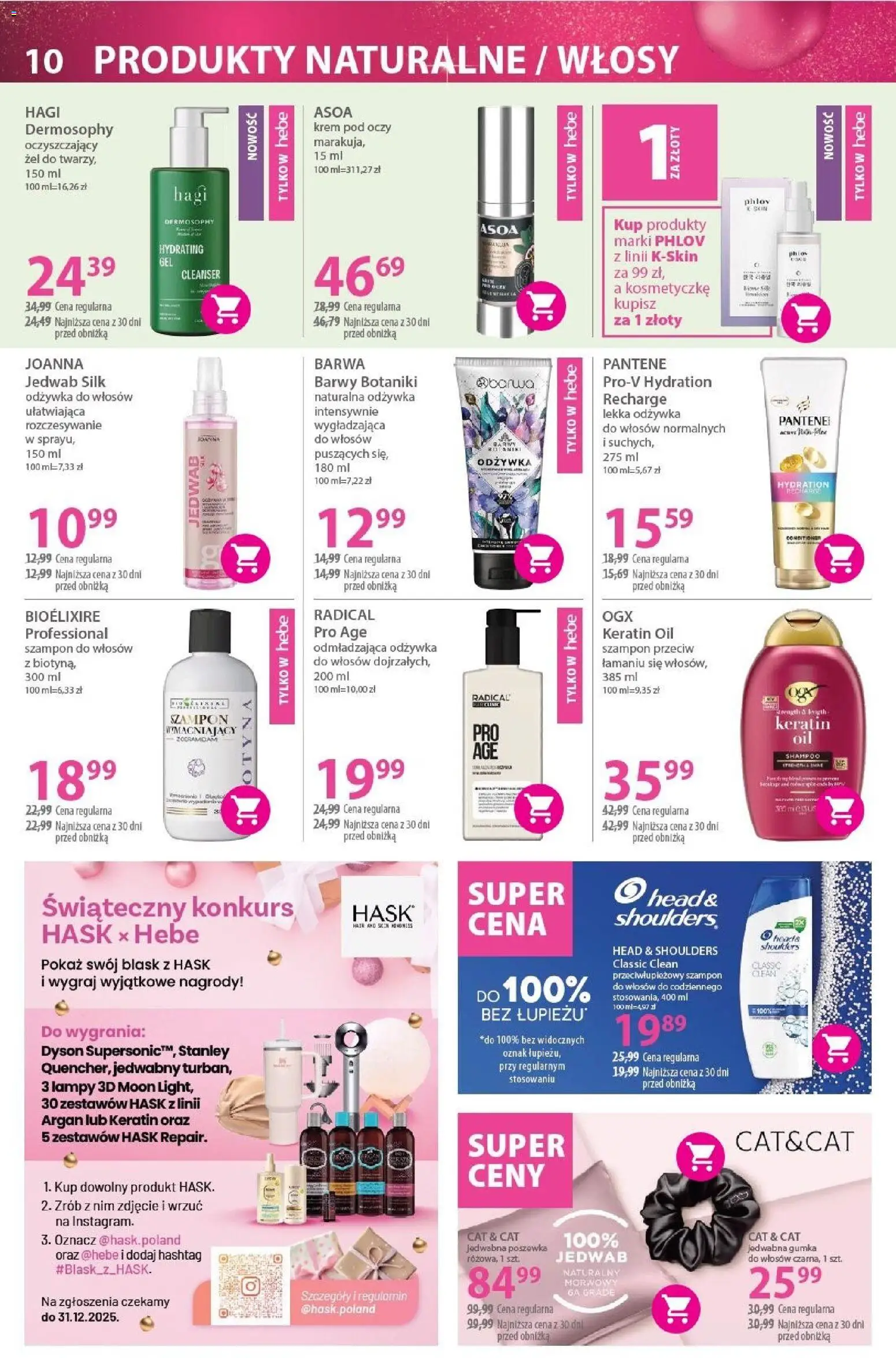 Hebe Gazetka od 15.11.2025 | Strona: 10 | Produkty: Szampon, Odżywka, Odżywka do włosów, Krem