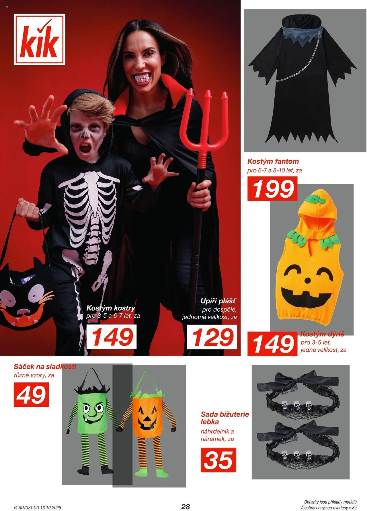 Kik leták od 13.10.2025 | Strana: 28 | Produkty: Sladkosti, Kostým, Dýně, Sáček