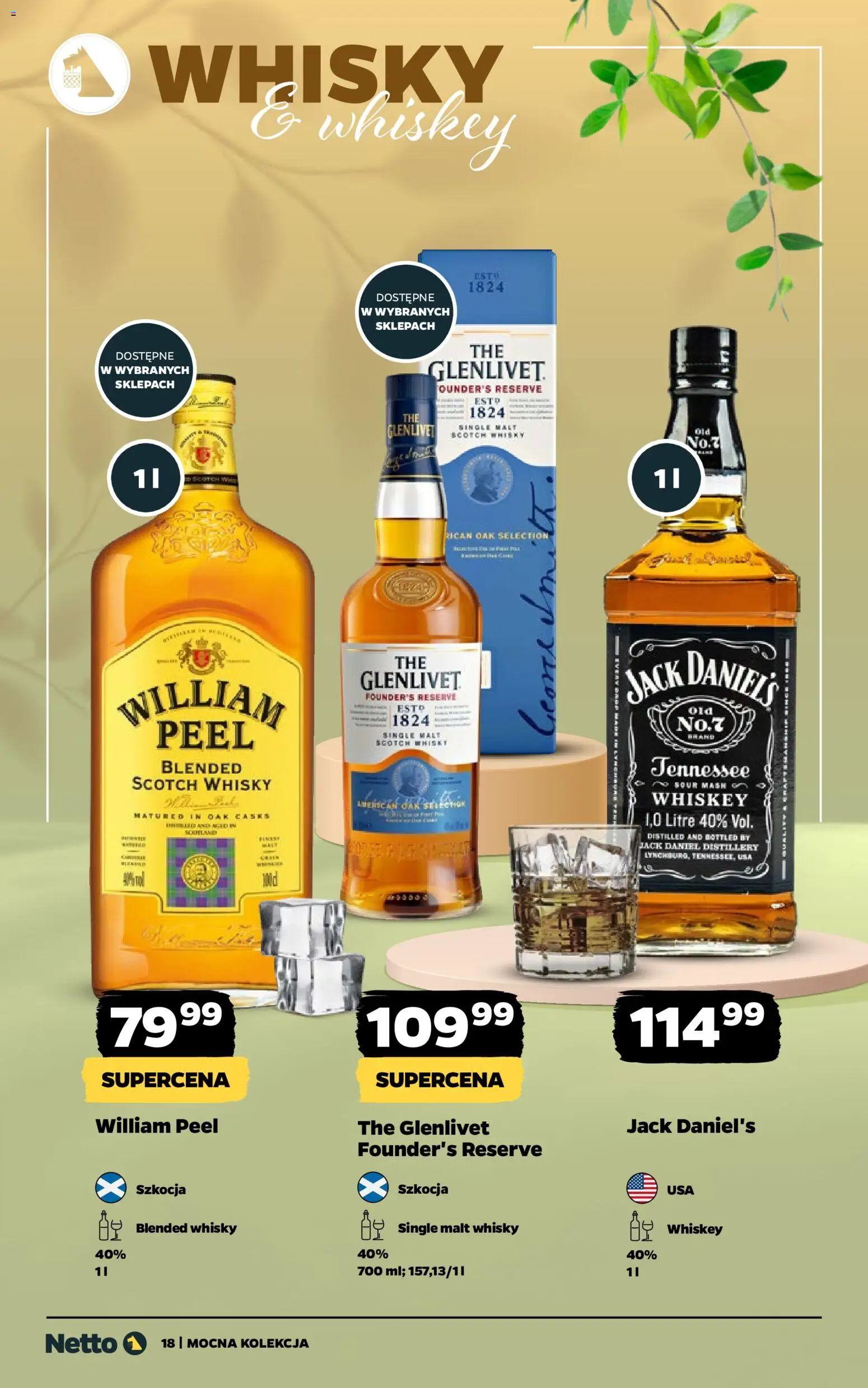 Netto gazetka - Alkohole mocne od 27.04.2026 | Strona: 18 | Produkty: Jack Daniel's, Whisky Single Malt, Whisky
