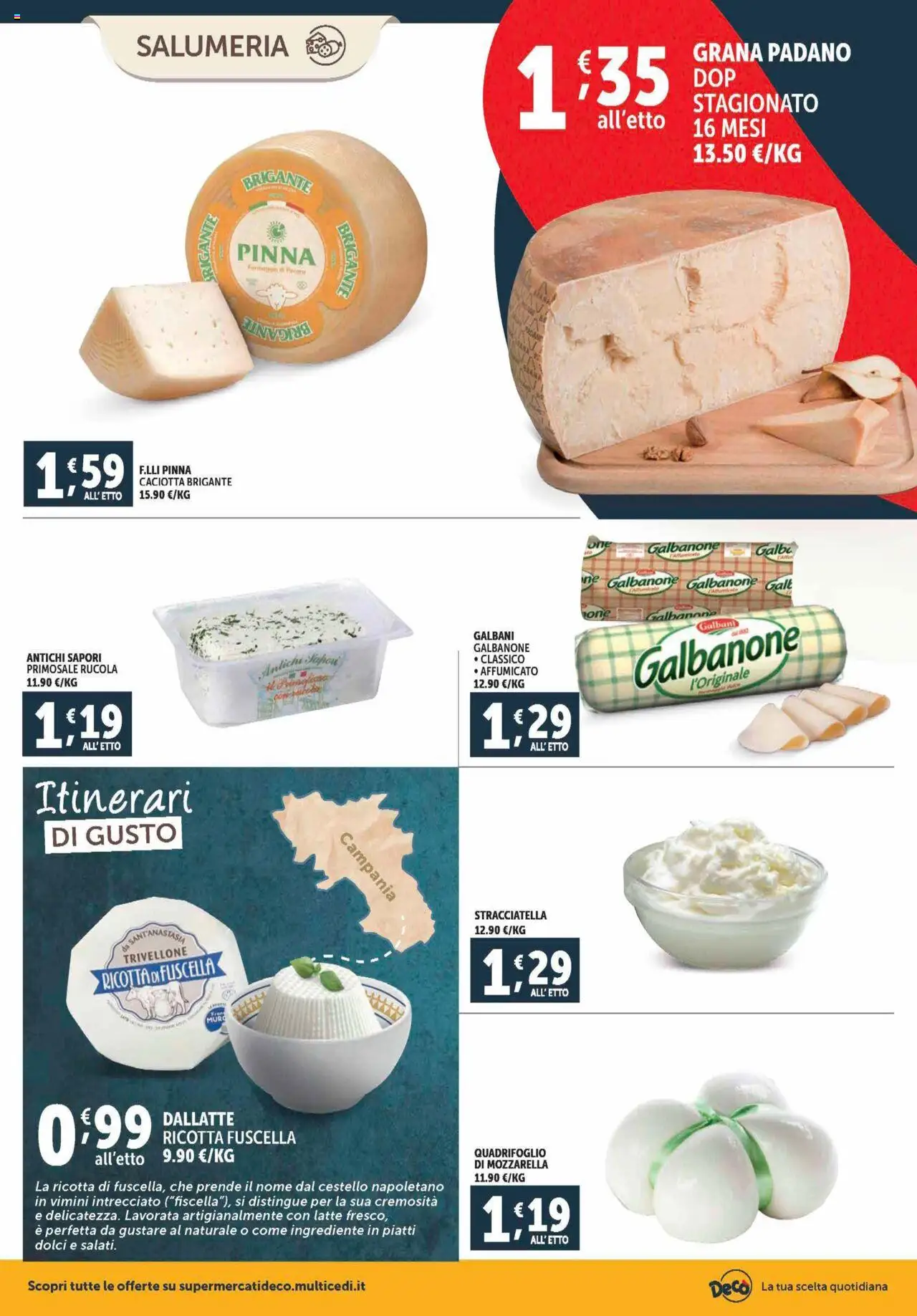 Volantino Decò del 12.09.2025 | Pagina: 2 | Prodotti: Rucola, Formaggio, Grana Padano, Ricotta