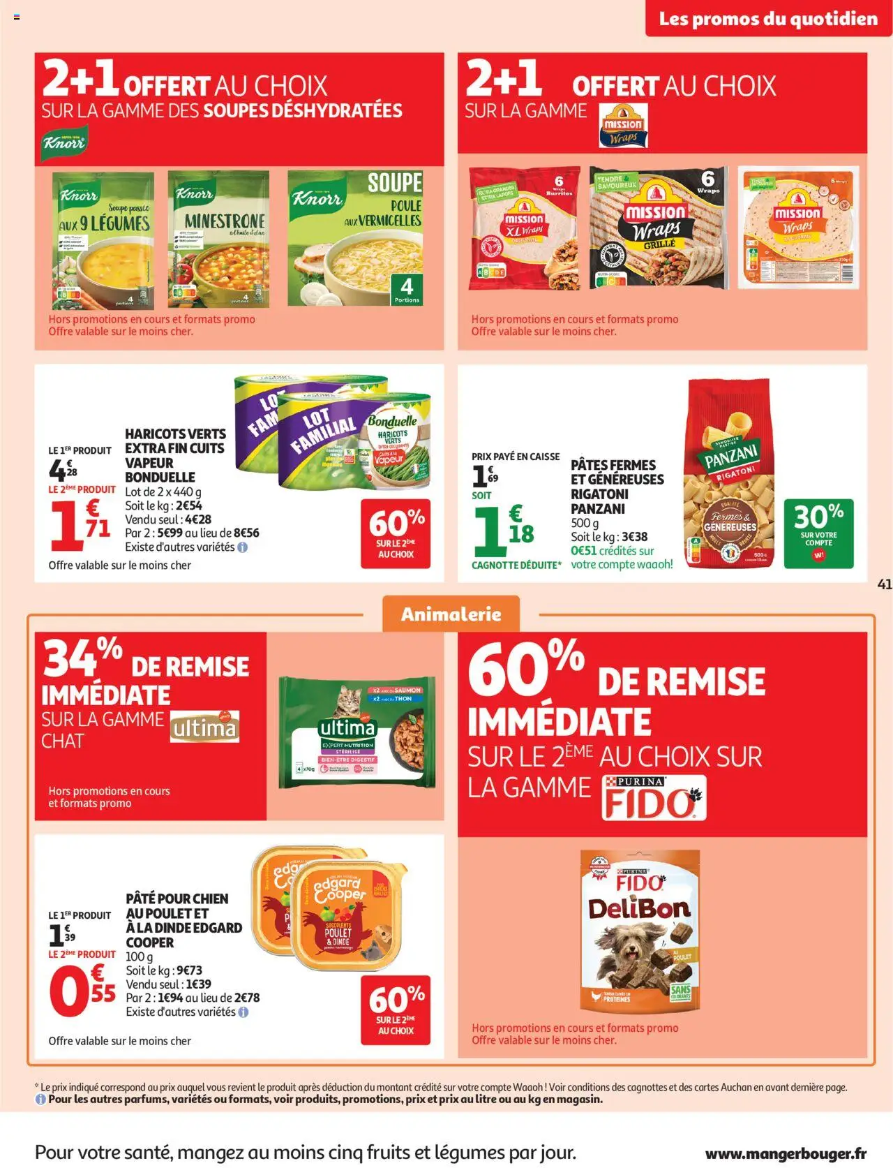 {H1} | Page: 42 | Produits: Soupe, Haricots verts, Pâtes, Saumon