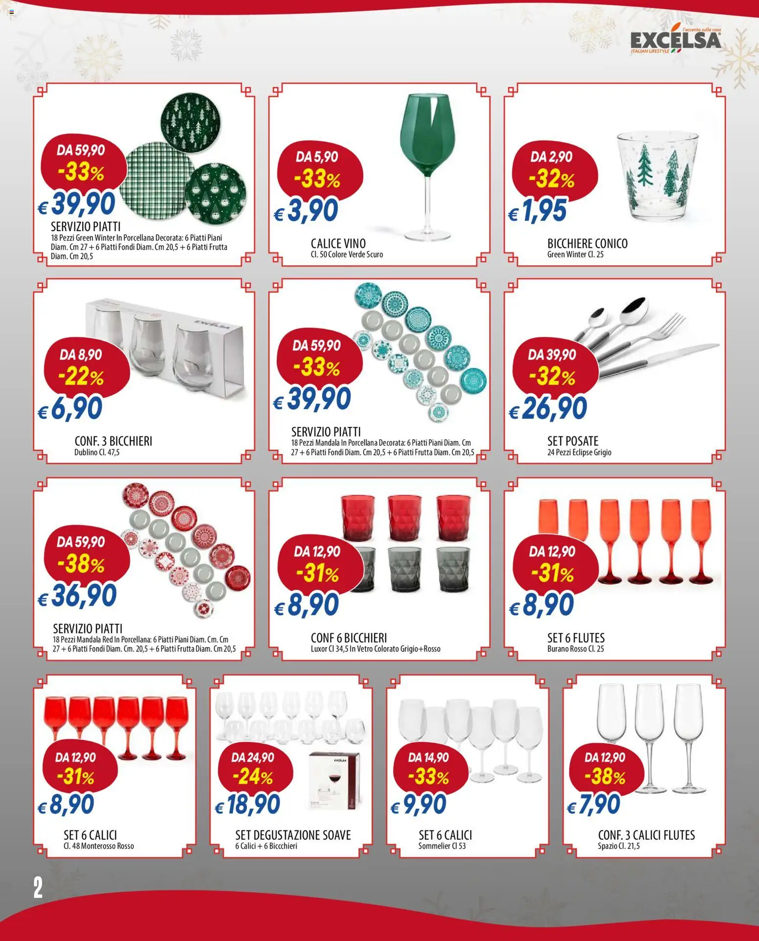 Volantino Galassia del 08.12.2025 | Pagina: 2 | Prodotti: Calice, Posate, Frutta, Vino