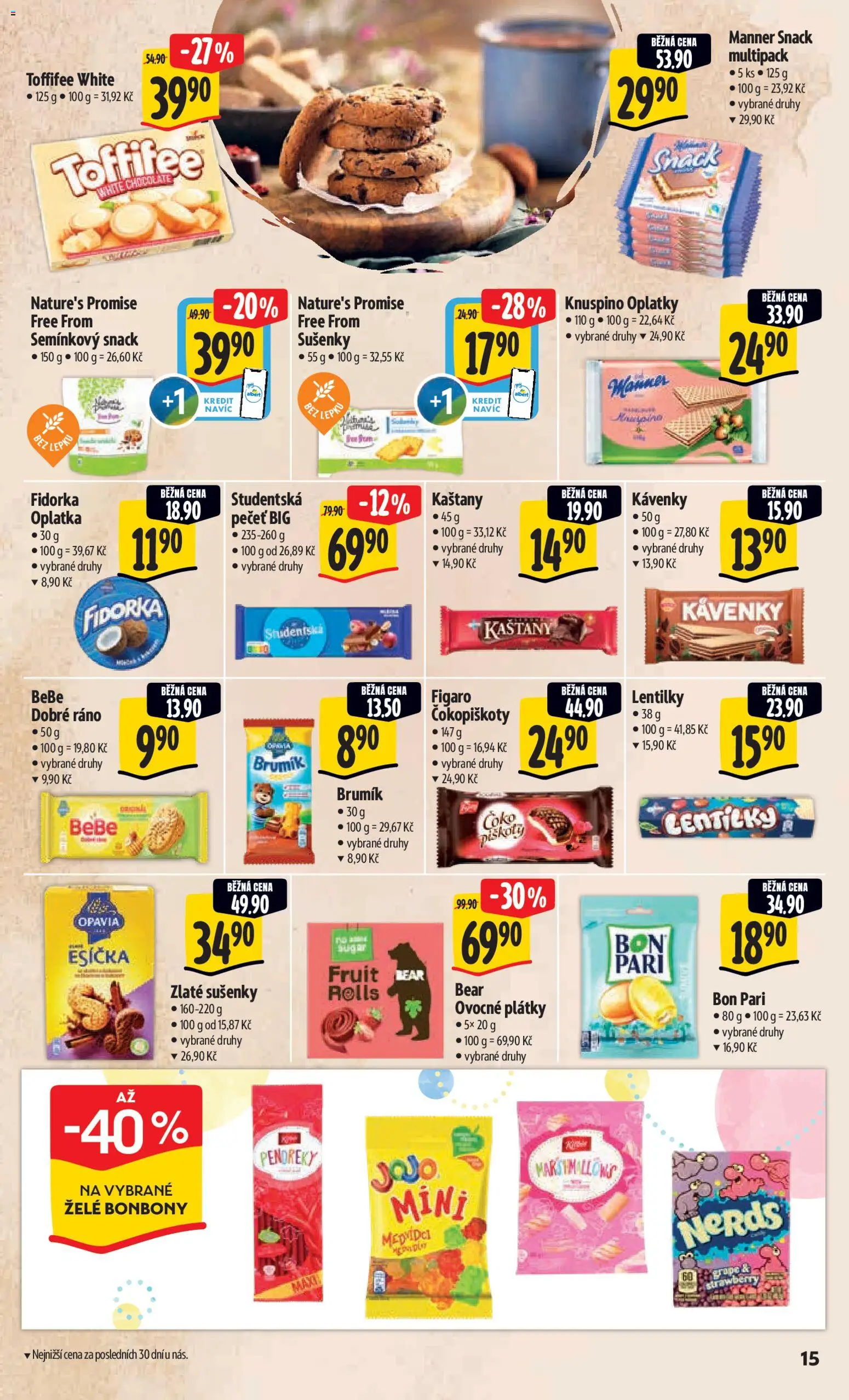 Albert leták - Hypermarket od 29.04.2026 | Strana: 23 | Produkty: Bonbóny, Esíčka, Oplatky, Lentilky