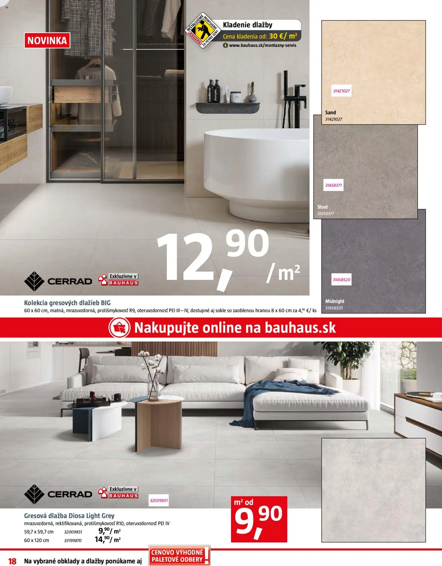 Nové Bauhaus akcie – leták je platný od 12.01.2026 | Strana: 18 | Produkty: Dlažba