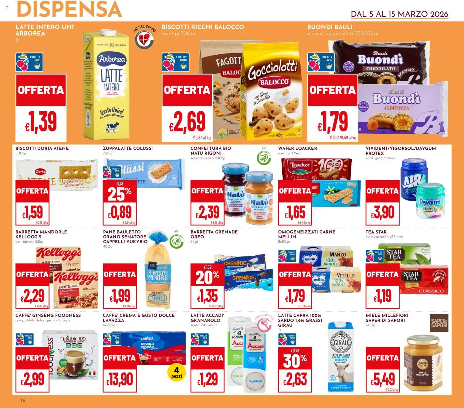 Volantino Pan del 05.03.2026 | Pagina: 16 | Prodotti: Pane, Tè, Vitello, Lavazza