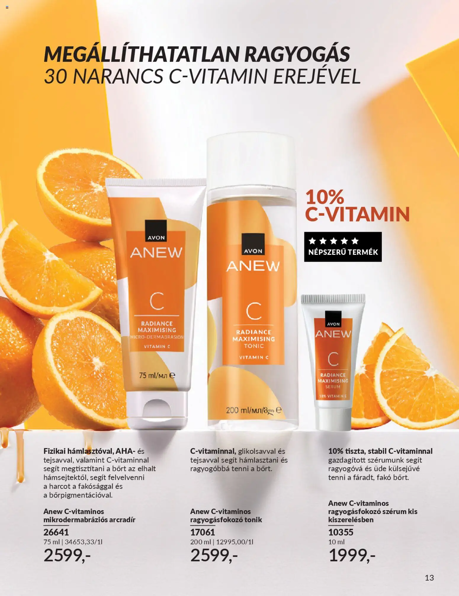 Avon akciós ujság - amely érvényes a következő dátumtól: 01.03.2026 | Oldal: 127 | Termékek: Tonic, Vitamin c, Narancs