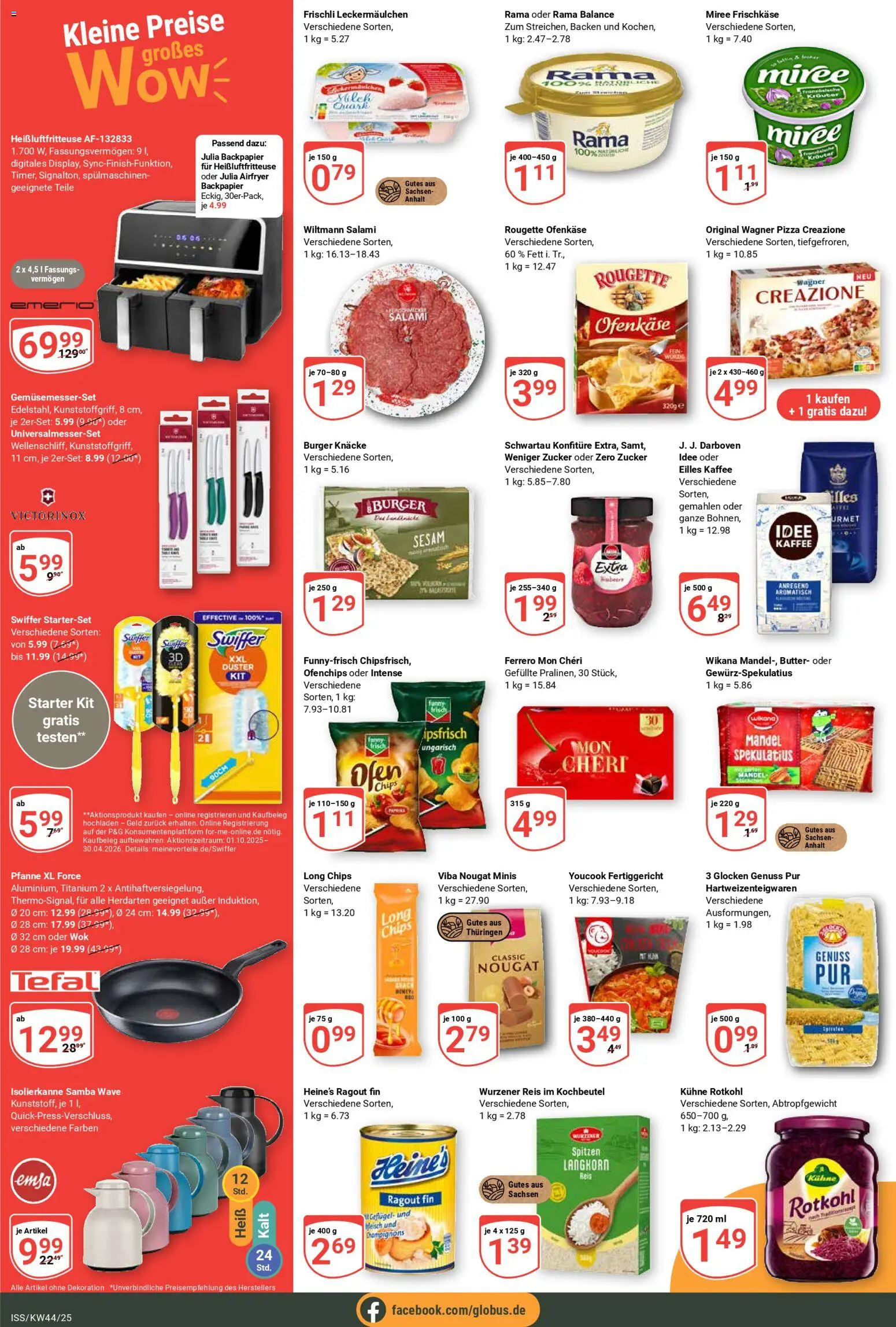 Globus Prospekt 	 – gültig ab 27.10.2025 | Seite: 4 | Produkte: Rama, Swiffer, Wok, Mon cheri