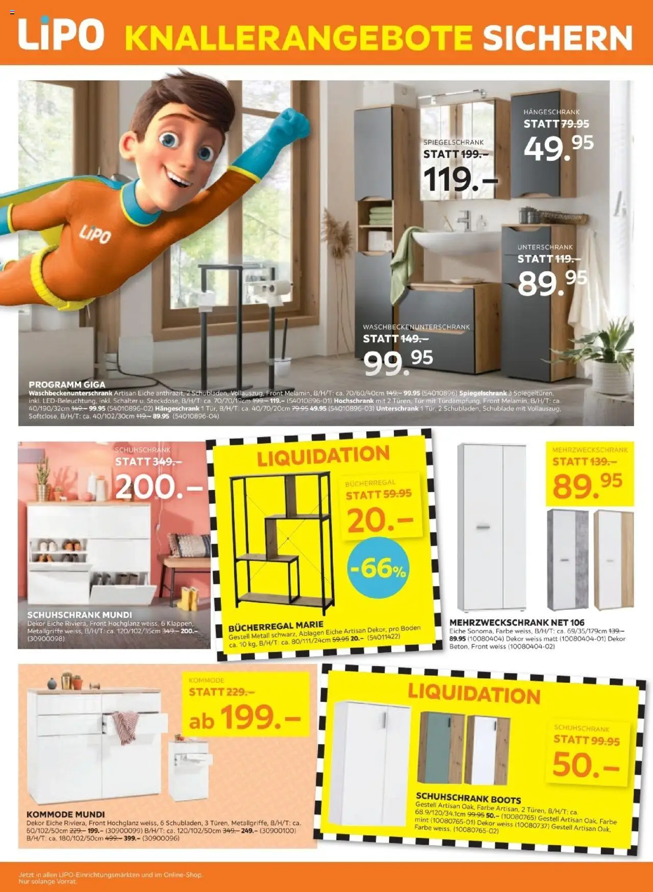Lipo Aktionen ab 19.08.2025 | Seite: 6 | Produkte: Hängeschrank, Schuhschrank, Hochschrank, Unterschrank