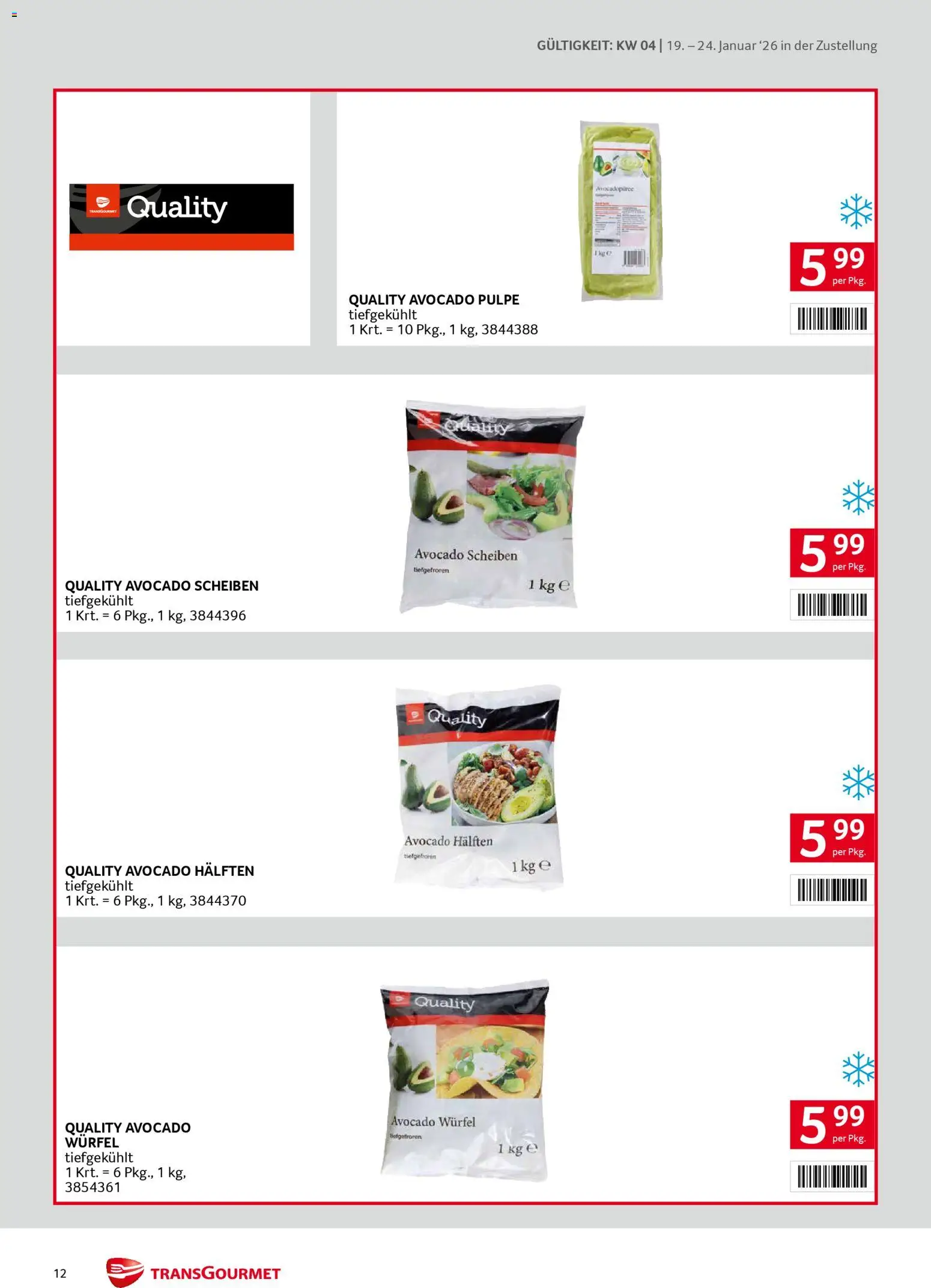 Transgourmet Zustellaktion gültig ab 19.01.2026 | Seite: 12 | Produkte: Avocado