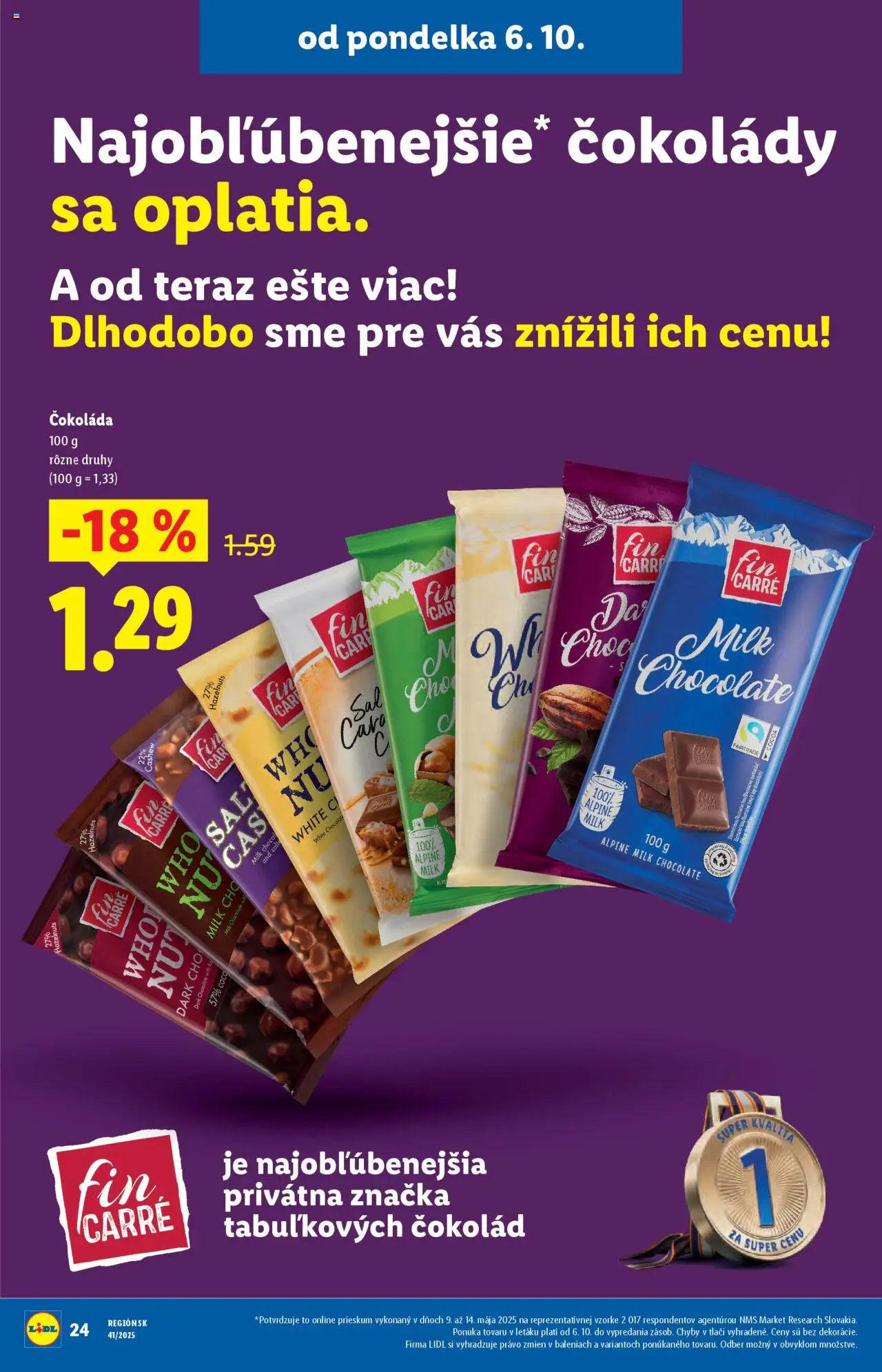 Nové Lidl akcie – leták je platný od 06.10.2025 | Strana: 32 | Produkty: Čokoláda