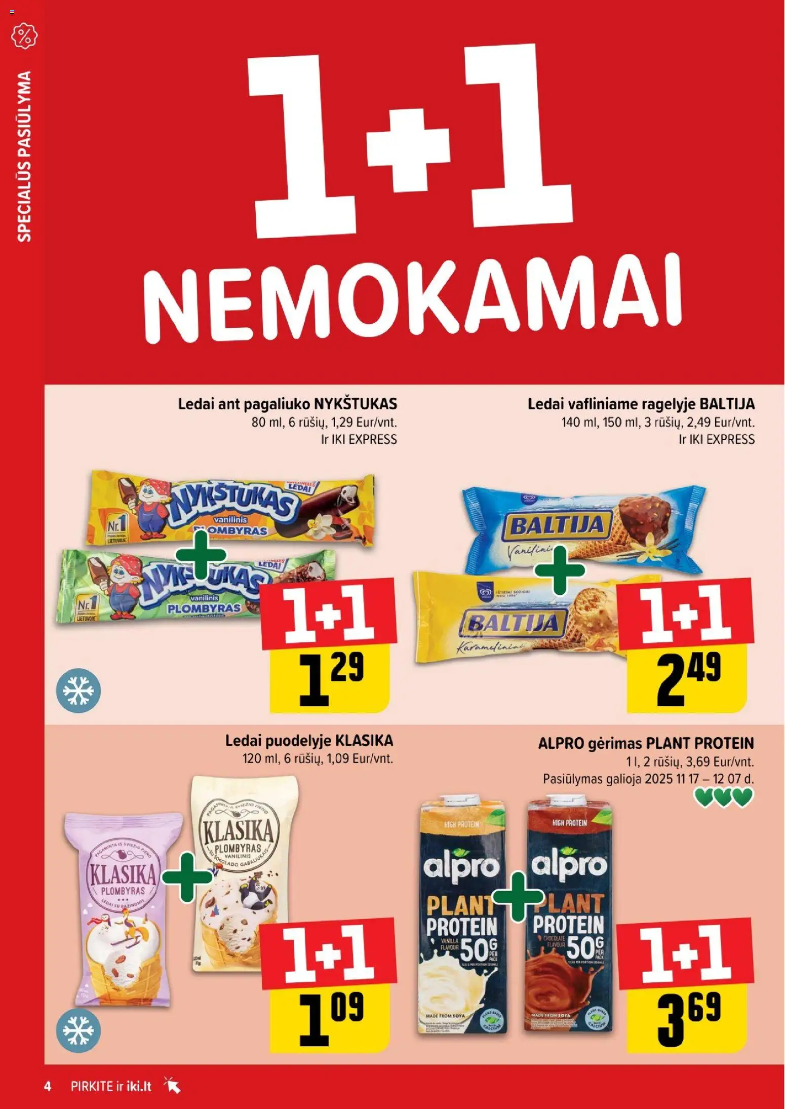 IKI akcijos nuo 24.11.2025 | Puslapis: 4 | Prekių: Ledai, Plombyras
