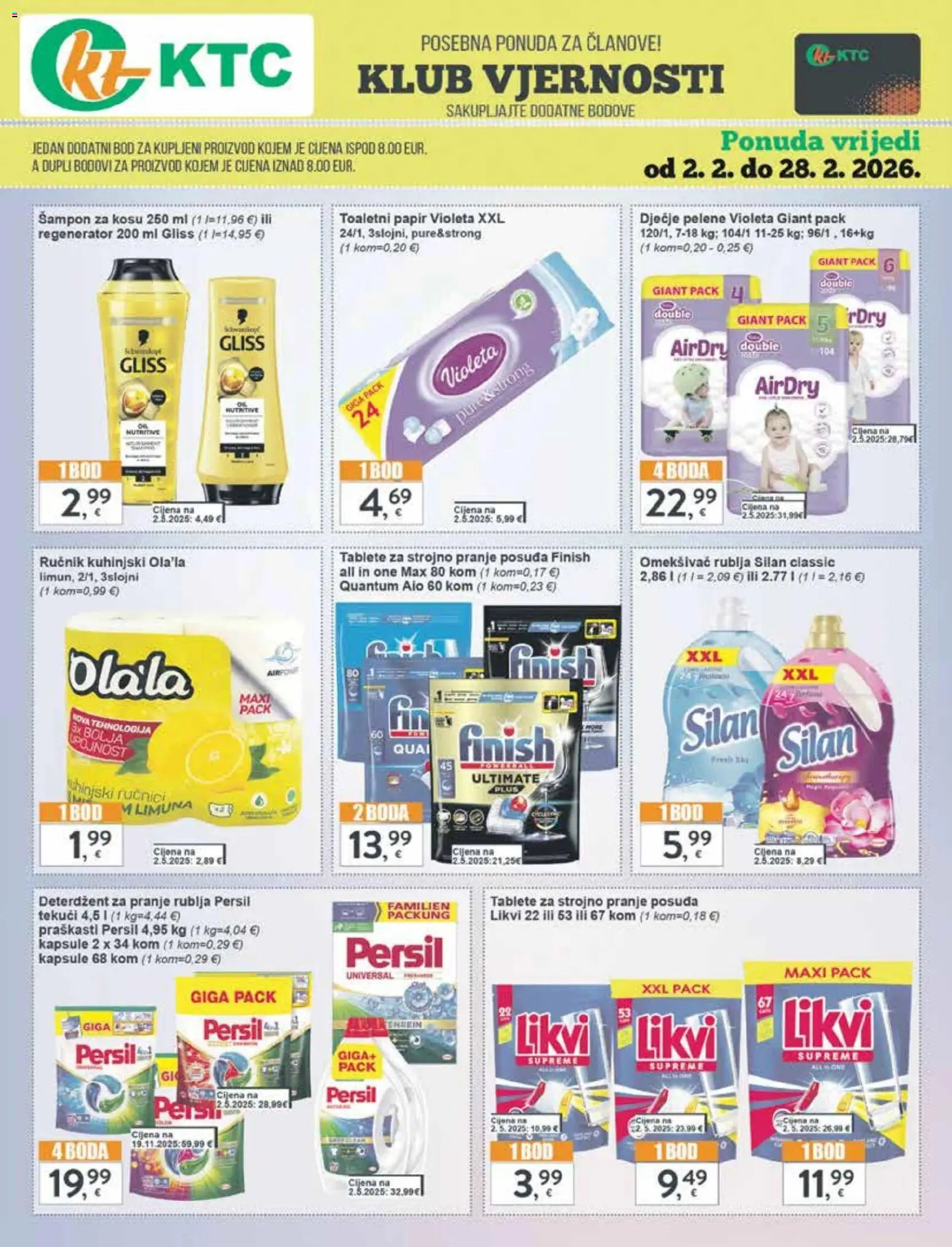 KTC katalog | vrijedi od 28.01.2026 | Stranica: 25 | Proizvodi: Šampon, Deterdžent za pranje rublja, Omekšivač, Finish