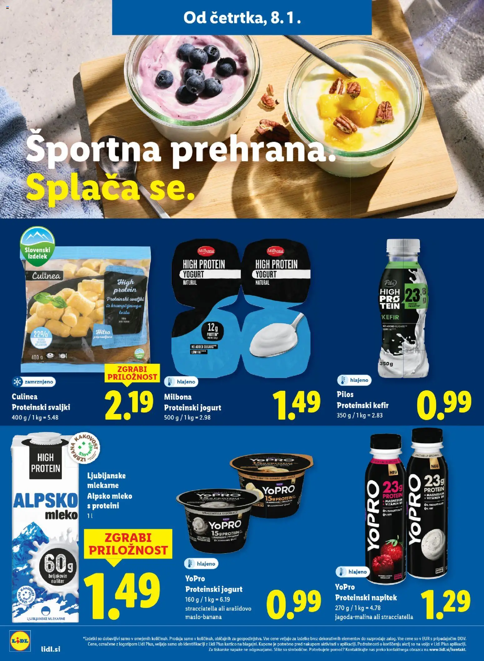 Novi Lidl katalog ponudbe – veljaven od 08.01.2026 | Stran: 6 | Izdelki: Kefir, Mleko, Jogurt, Banane