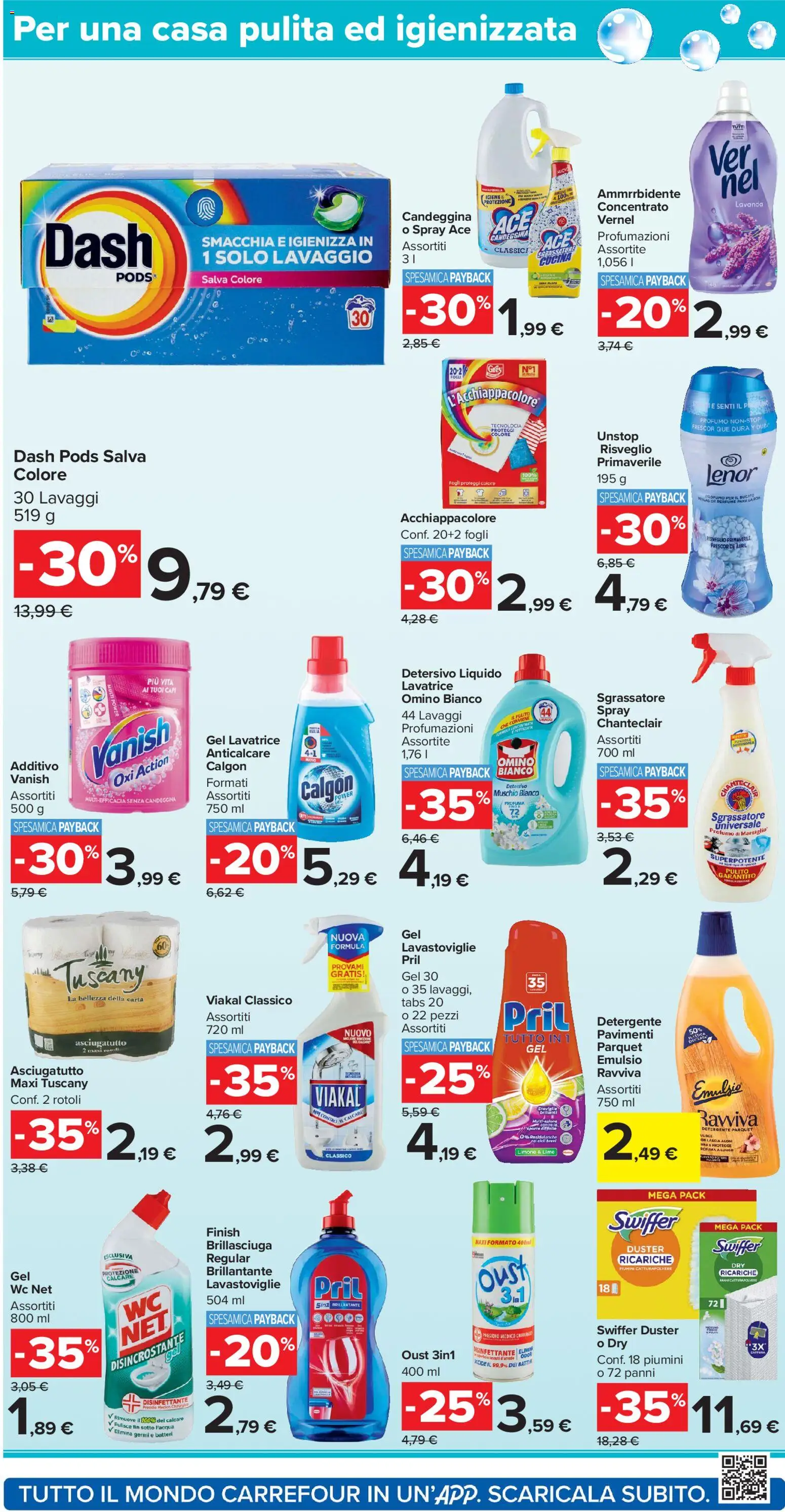Volantino Carrefour del 02.01.2026 | Pagina: 14 | Prodotti: Detergente, Lime, Lavatrice, WC