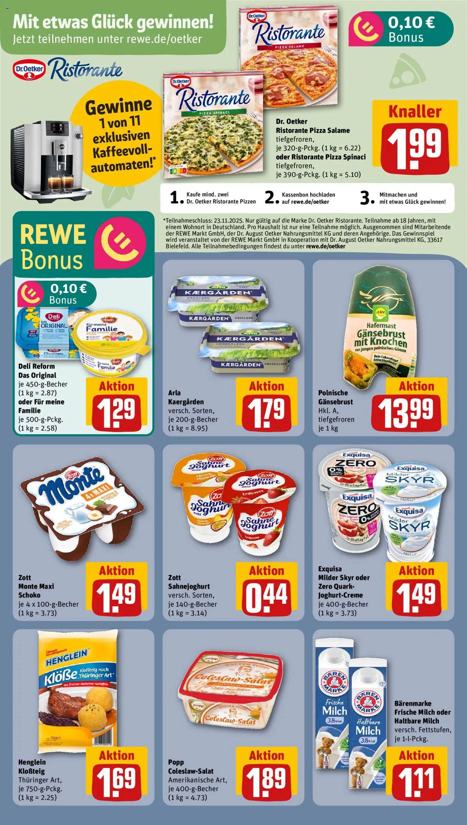 Rewe Prospekt 	 – gültig ab 03.11.2025 | Seite: 10 | Produkte: Haltbare milch, Skyr, Sahne, Deli reform
