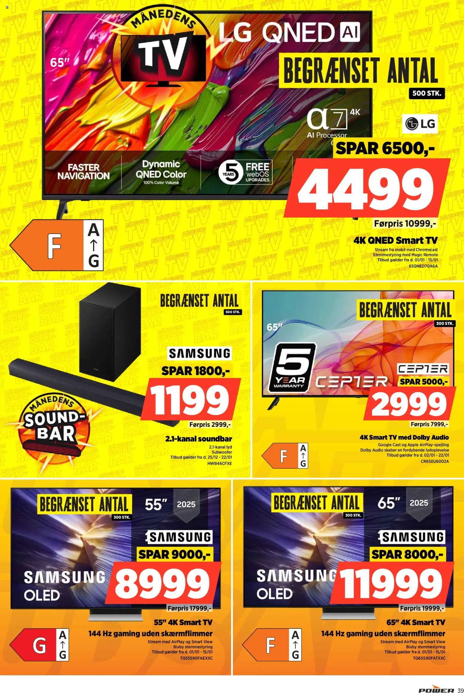 Power tilbudsavis – gyldig fra 09.01.2026 | Side: 39 | Produkter: Processor, Soundbar, Smart TV, TV