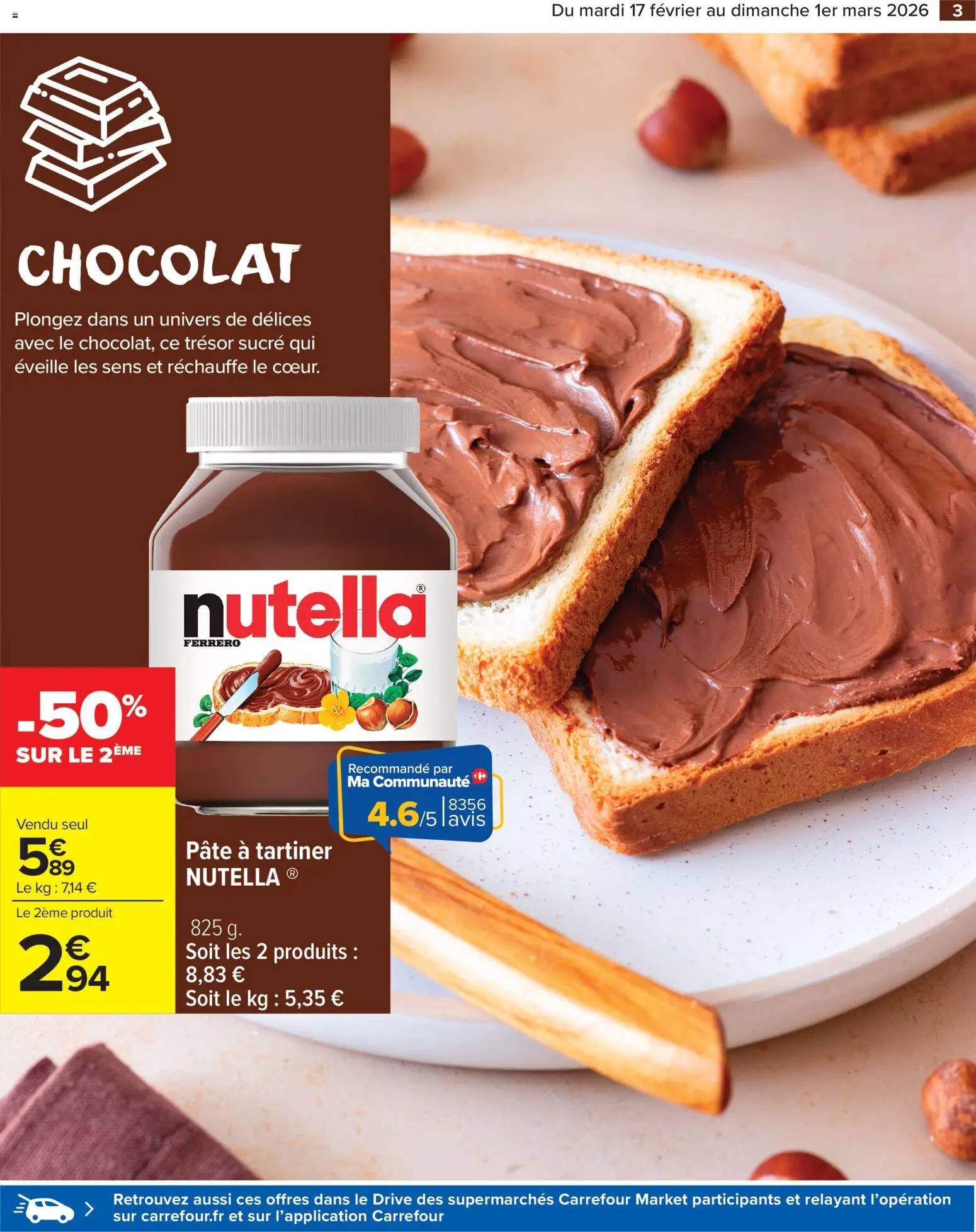 {H1} | Page: 5 | Produits: Sucre, Pâte à tartiner, Nutella, Chocolat