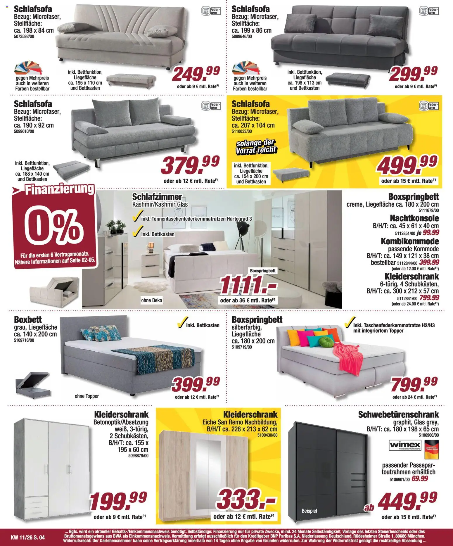 Poco Prospekt 	 – gültig ab 08.03.2026 | Seite: 4 | Produkte: Kleiderschrank, Kommode, Boxspringbett, Topper