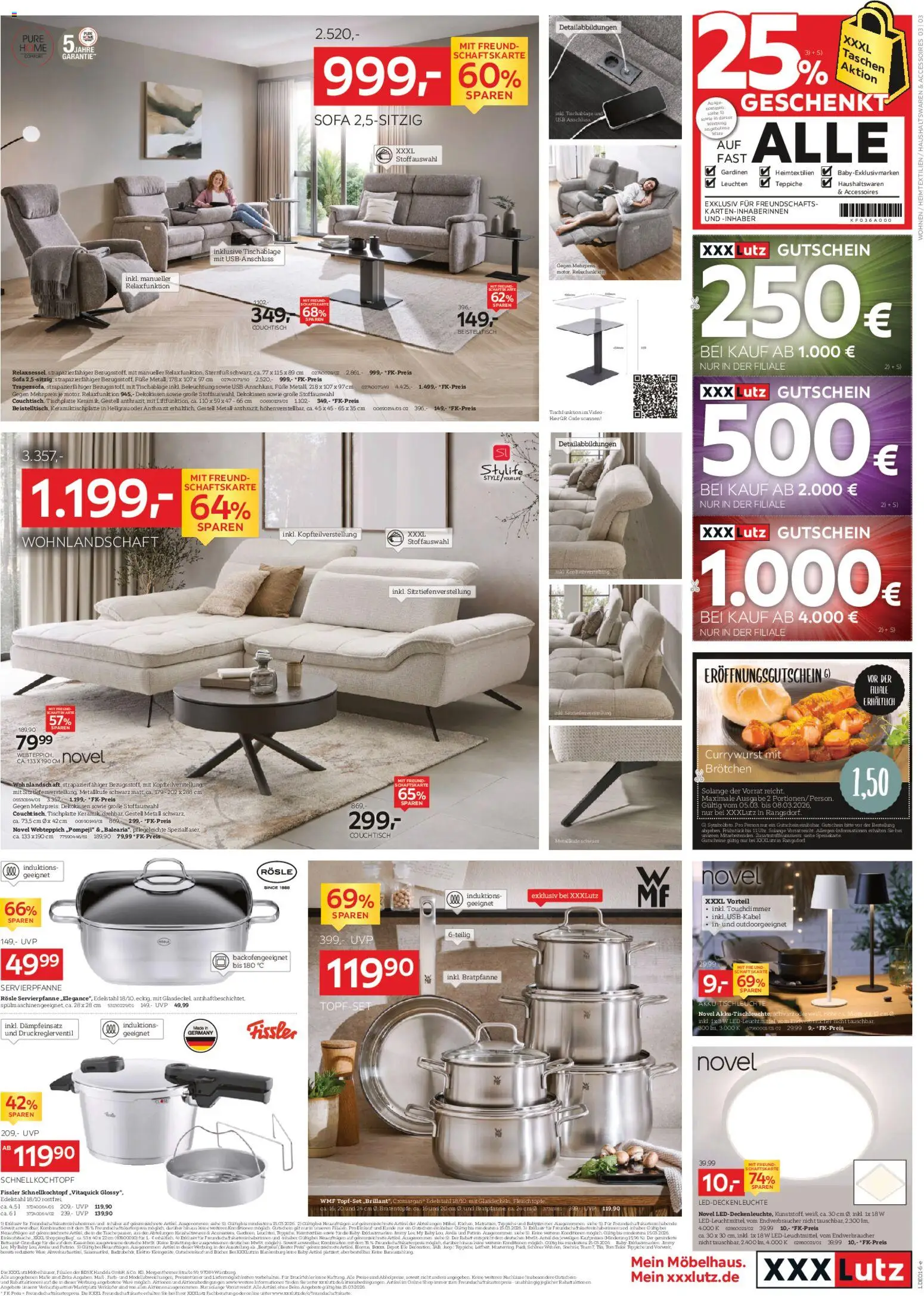 XXXL Lutz Neueröffnungsangebote – gültig ab 01.03.2026 | Seite: 3 | Produkte: Wohnlandschaft, Sofa, Couchtisch, Video